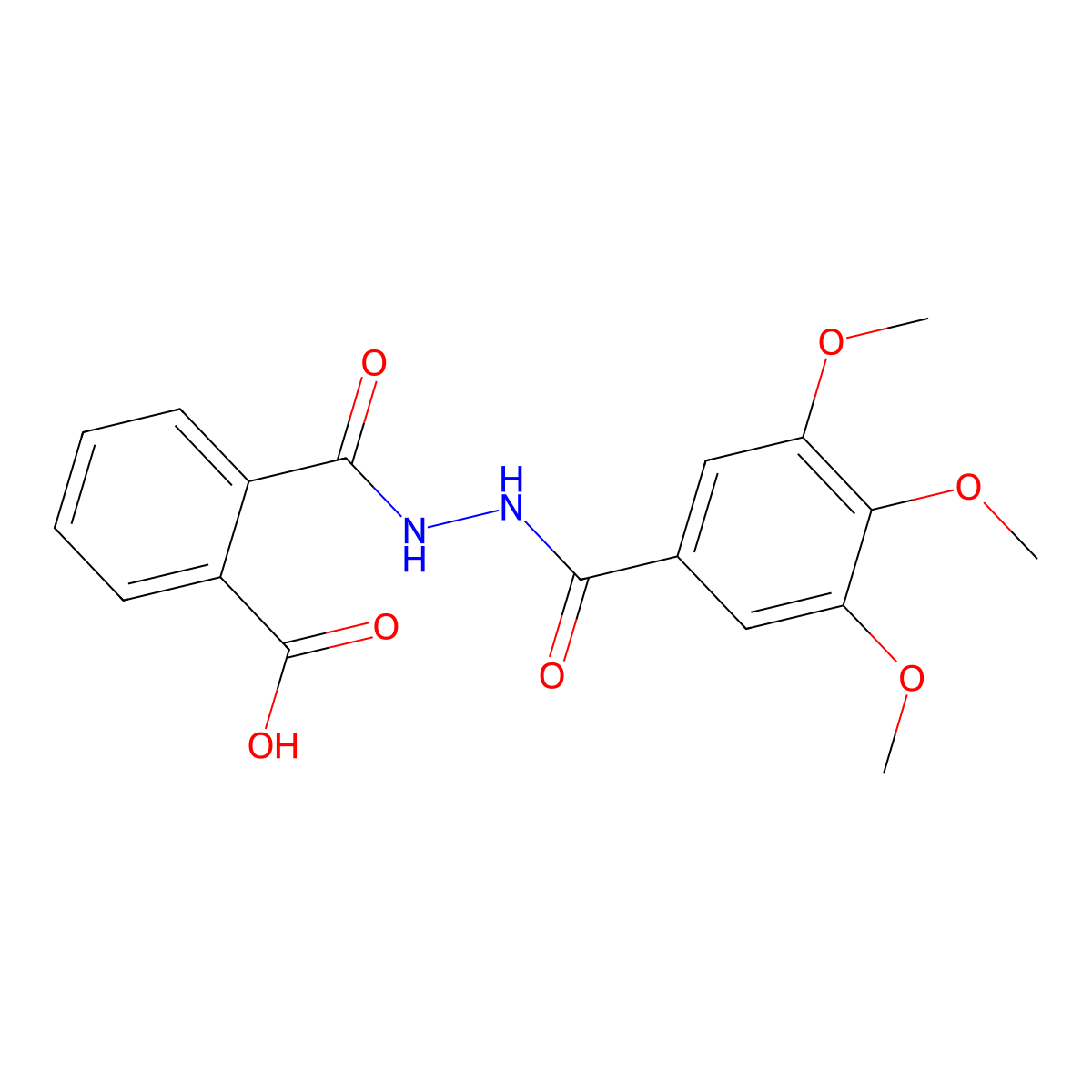 2-{[2-(3,4,5-Trimethoxybenzoyl)hydrazino]carbonyl}benzoic acid molecular structure, CAS 356526-74-4
