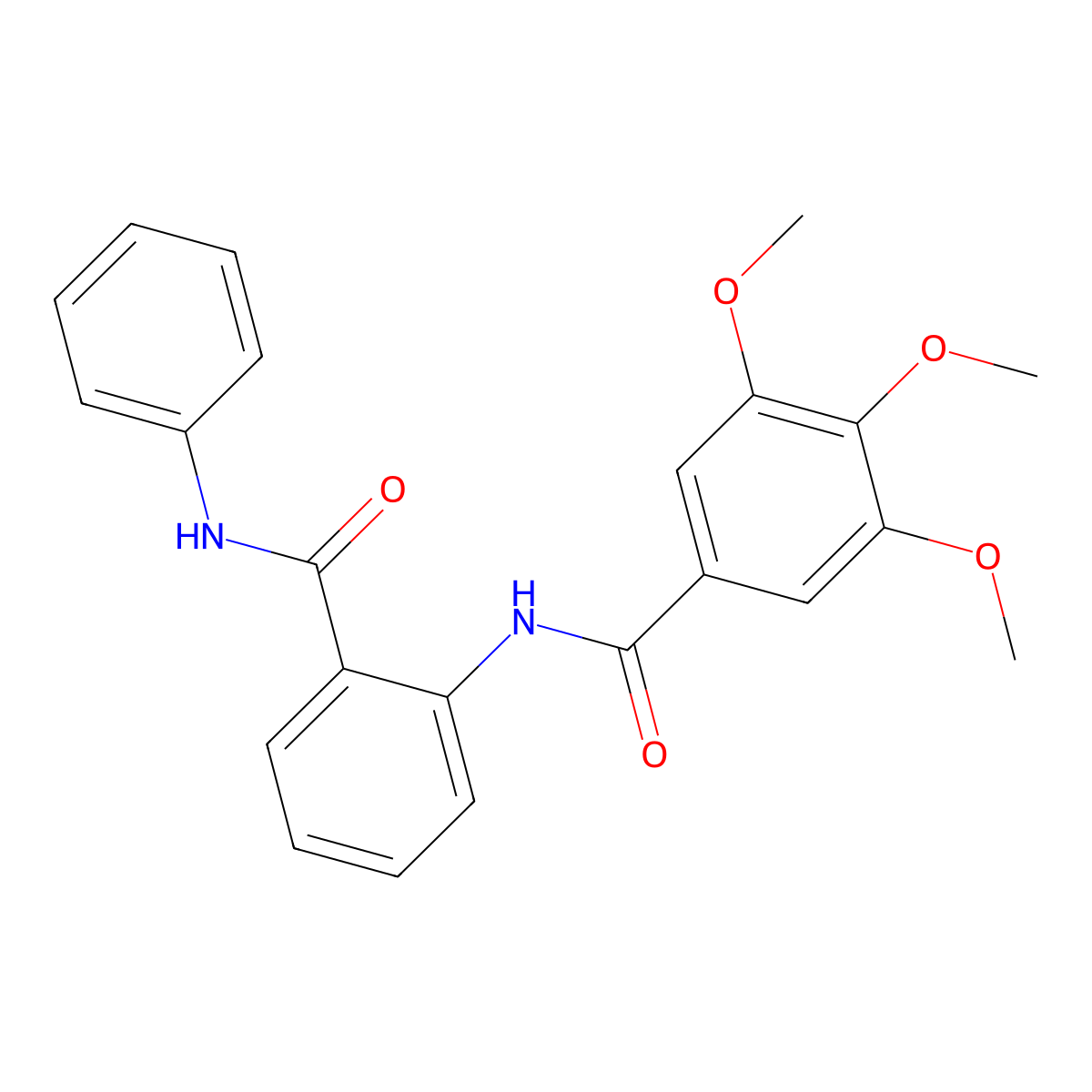 N-[2-(anilinocarbonyl)phenyl]-3,4,5-trimethoxybenzamide molecular structure, CAS 356529-26-5