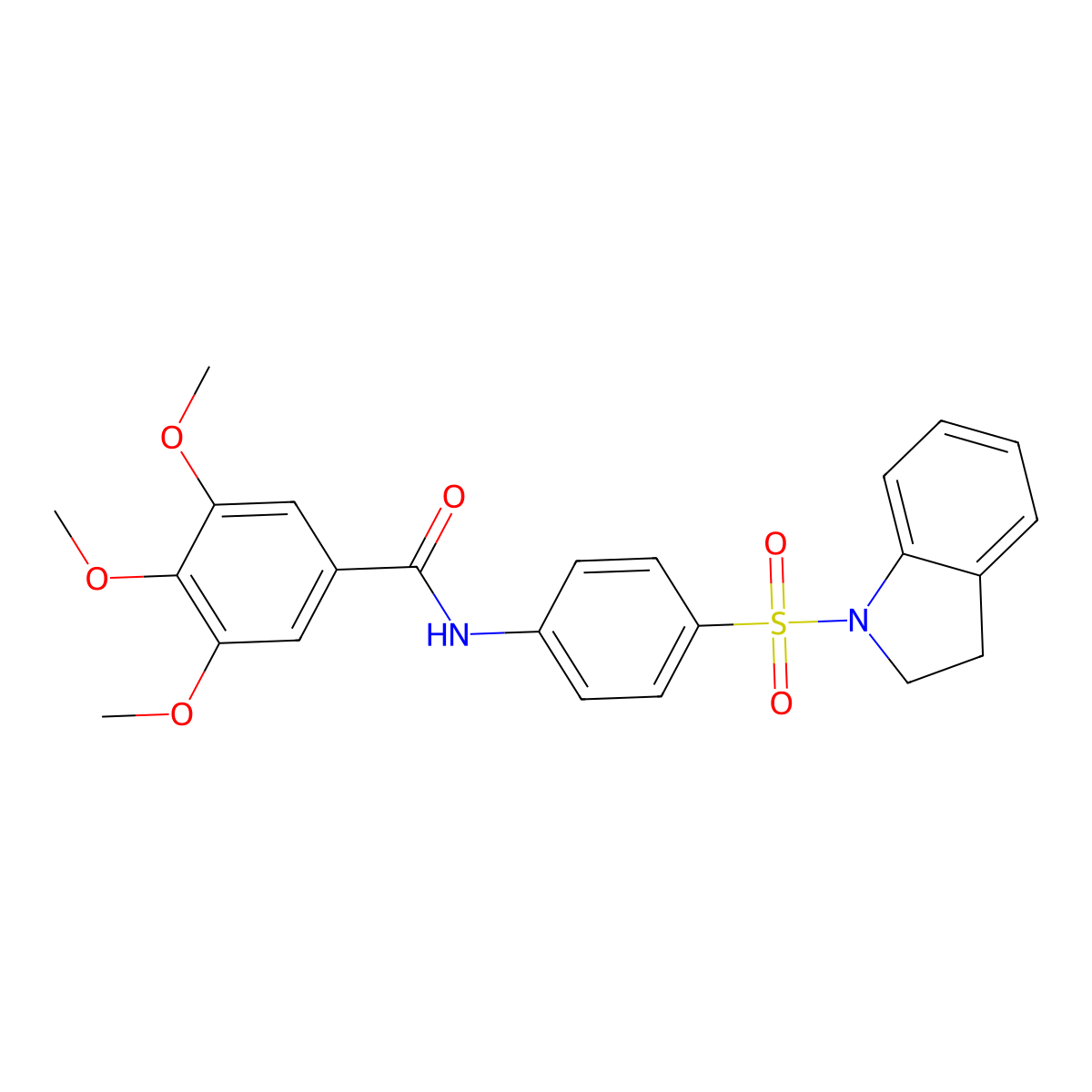 N-[4-(2,3-dihydro-1H-indol-1-ylsulfonyl)phenyl]-3,4,5-trimethoxybenzamide molecular structure, CAS 356529-31-2