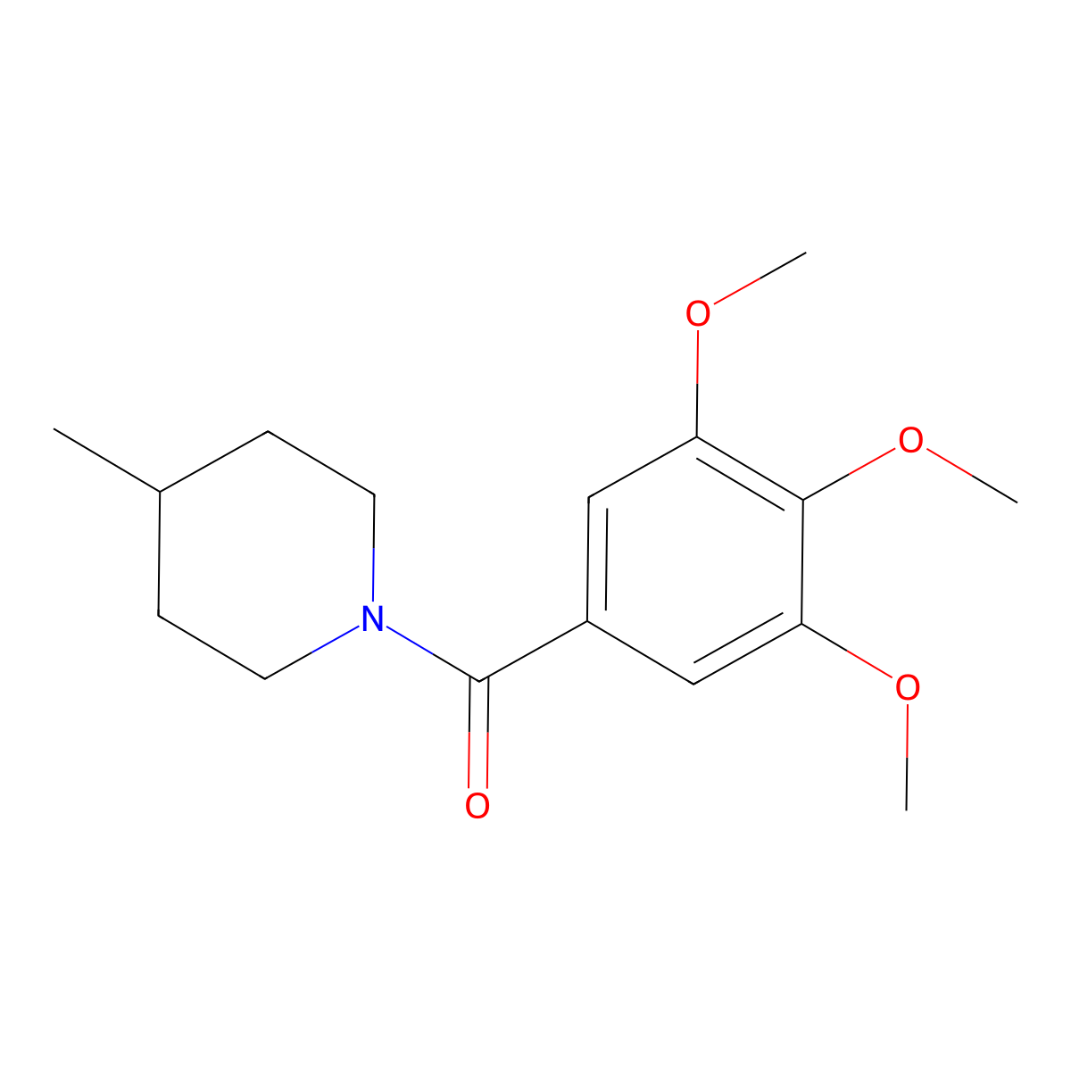 4-Methyl-1-(3,4,5-trimethoxybenzoyl)piperidine molecular structure, CAS 356529-32-3