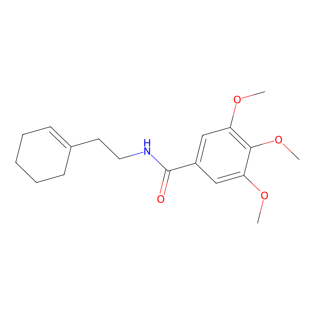N-[2-(1-cyclohexen-1-yl)ethyl]-3,4,5-trimethoxybenzamide molecular structure, CAS 356529-33-4