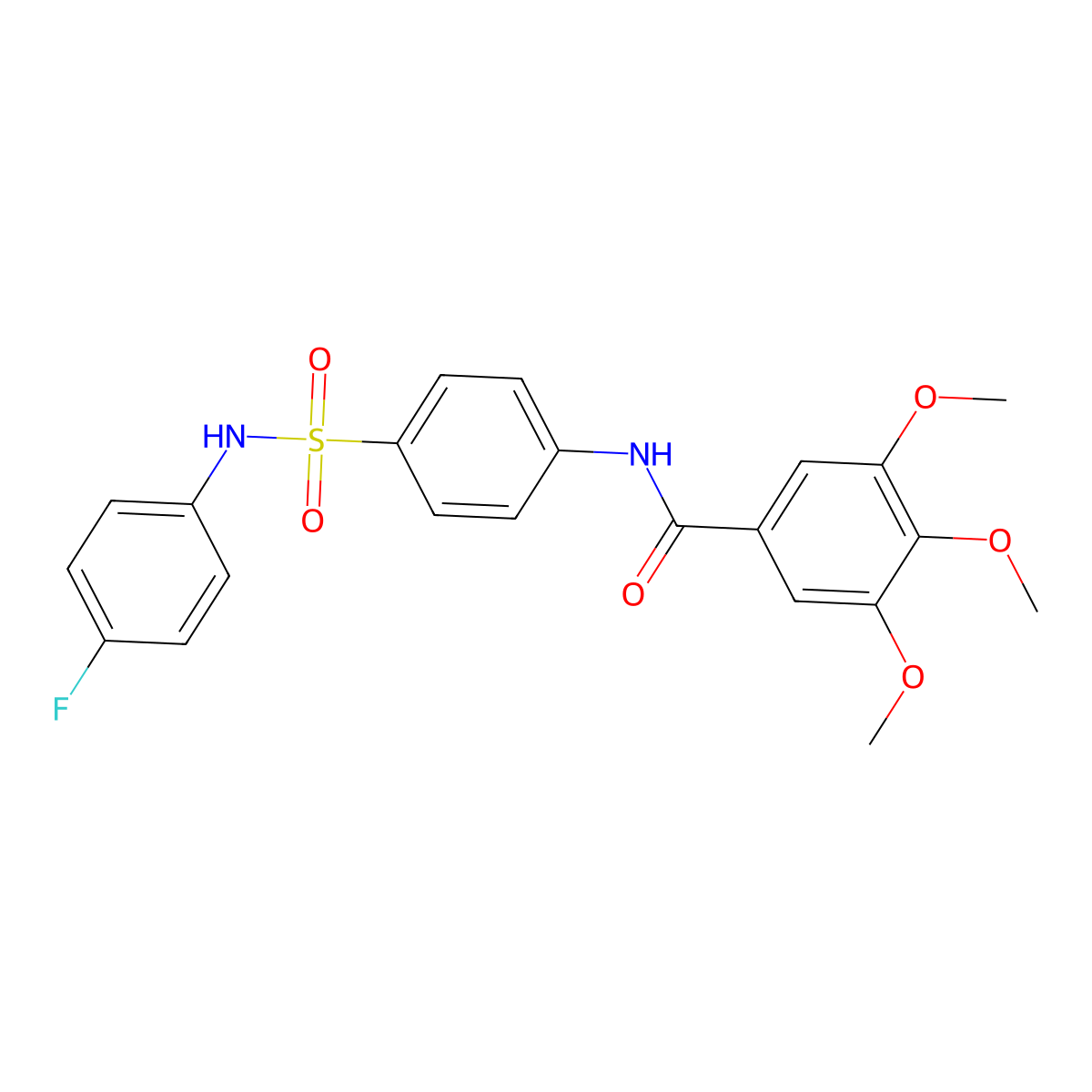 N-[4-[(4-fluorophenyl)sulfamoyl]phenyl]-3,4,5-trimethoxybenzamide molecular structure, CAS 356529-35-6