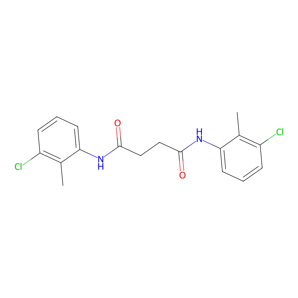 N,N'-bis(3-chloro-2-methylphenyl)butanediamide molecular structure, CAS 356529-74-3