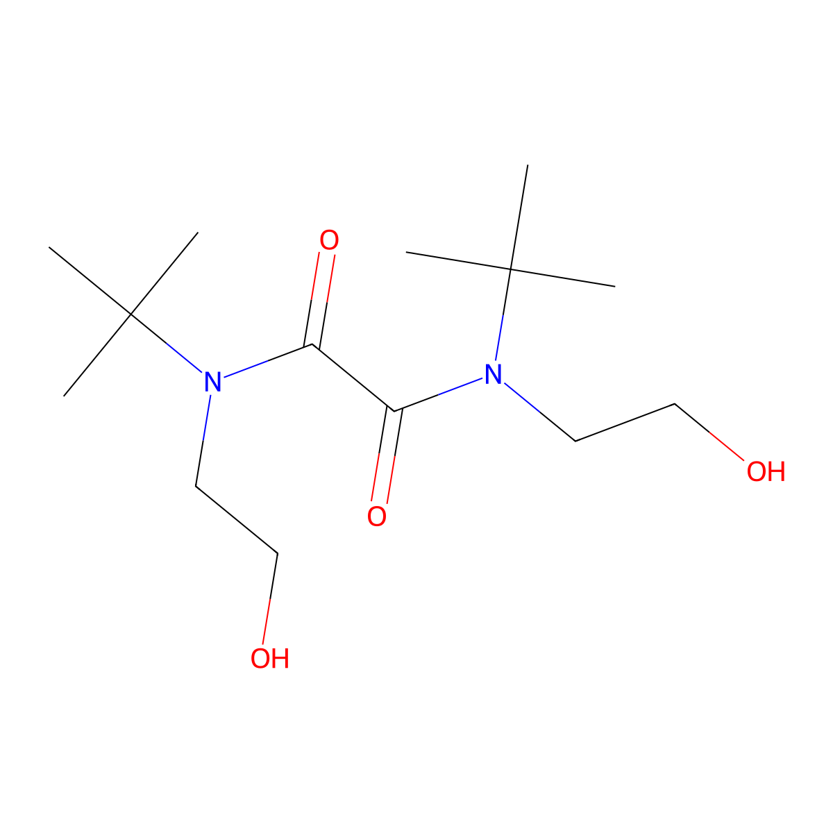 N,N'-di-tert-butyl-N,N'-bis(2-hydroxyethyl)ethanediamide molecular structure, CAS 356530-14-8