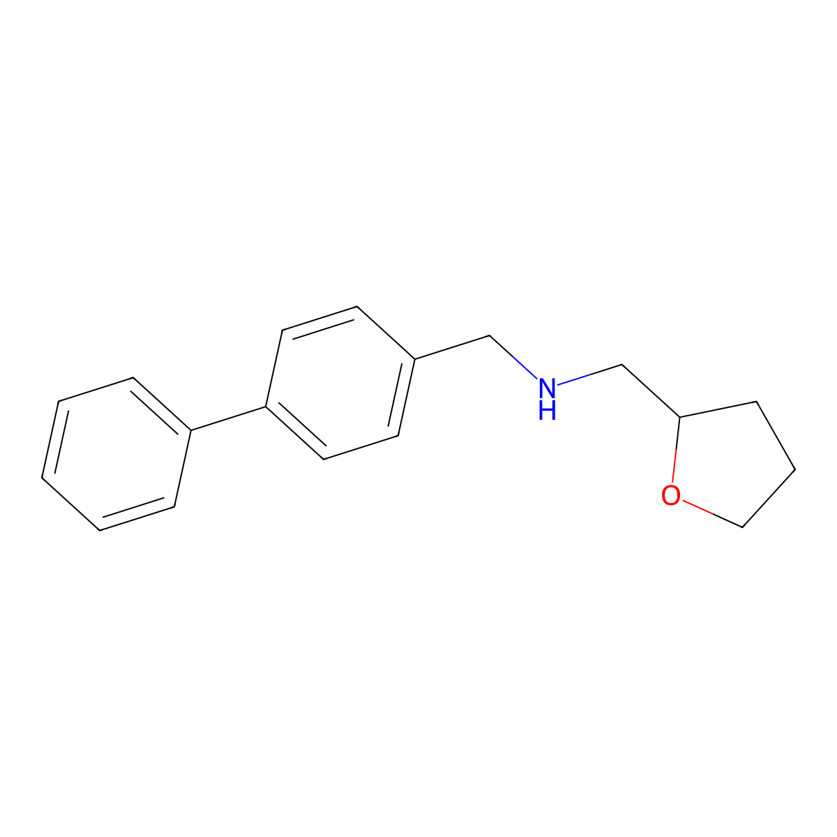 (Biphenyl-4-ylmethyl)(tetrahydrofuran-2-ylmethyl)amine molecular structure, CAS 356530-39-7