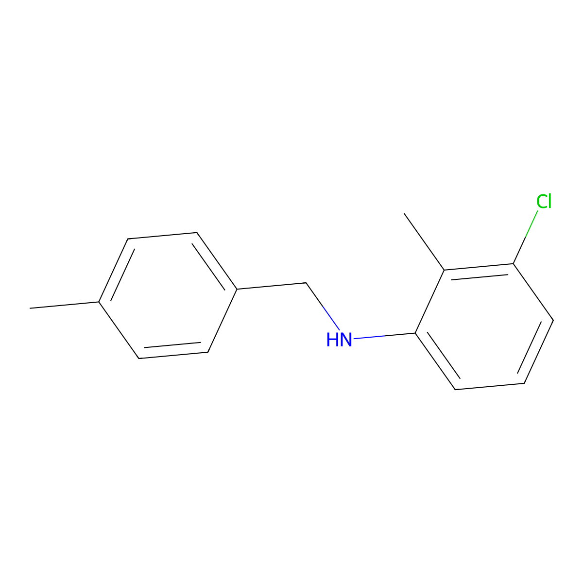 3-Chloro-2-methyl-N-(4-methylbenzyl)aniline molecular structure, CAS 356530-83-1
