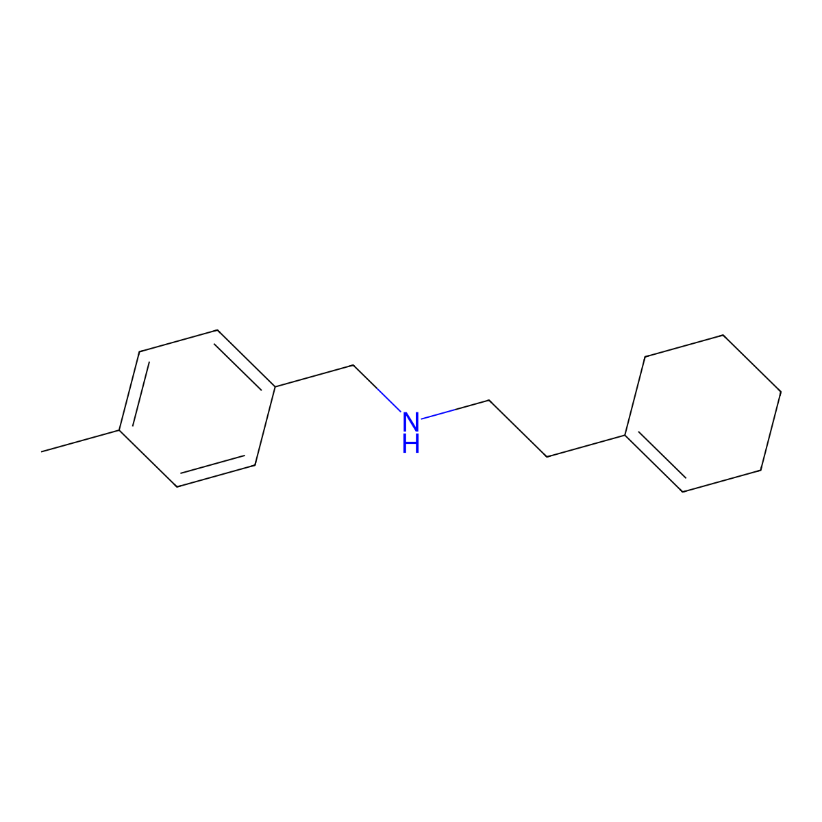 (2-Cyclohex-1-EN-1-ylethyl)(4-methylbenzyl)amine molecular structure, CAS 356530-85-3