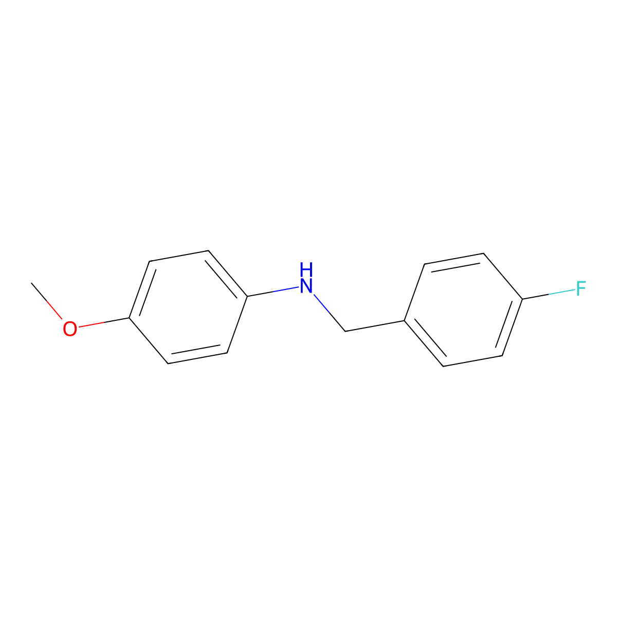 N-[(4-fluorophenyl)methyl]-4-methoxyaniline molecular structure, CAS 356531-43-6