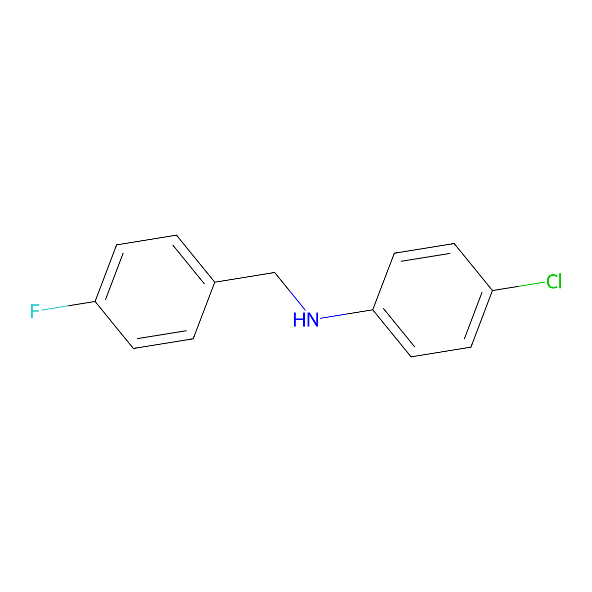 4-Chloro-N-(4-fluorobenzyl)aniline molecular structure, CAS 356531-46-9