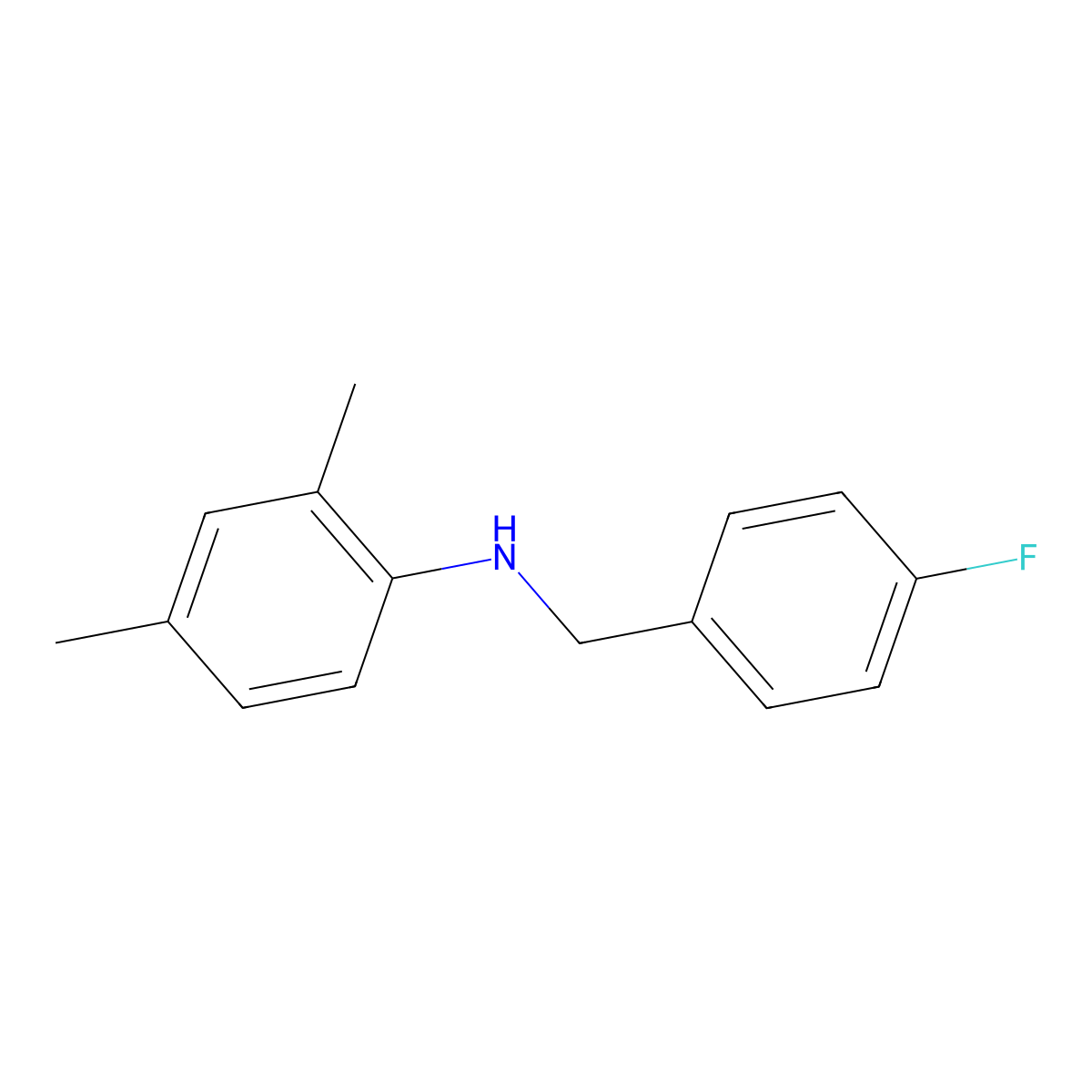 N-(4-Fluorobenzyl)-2,4-dimethylaniline molecular structure, CAS 356531-49-2