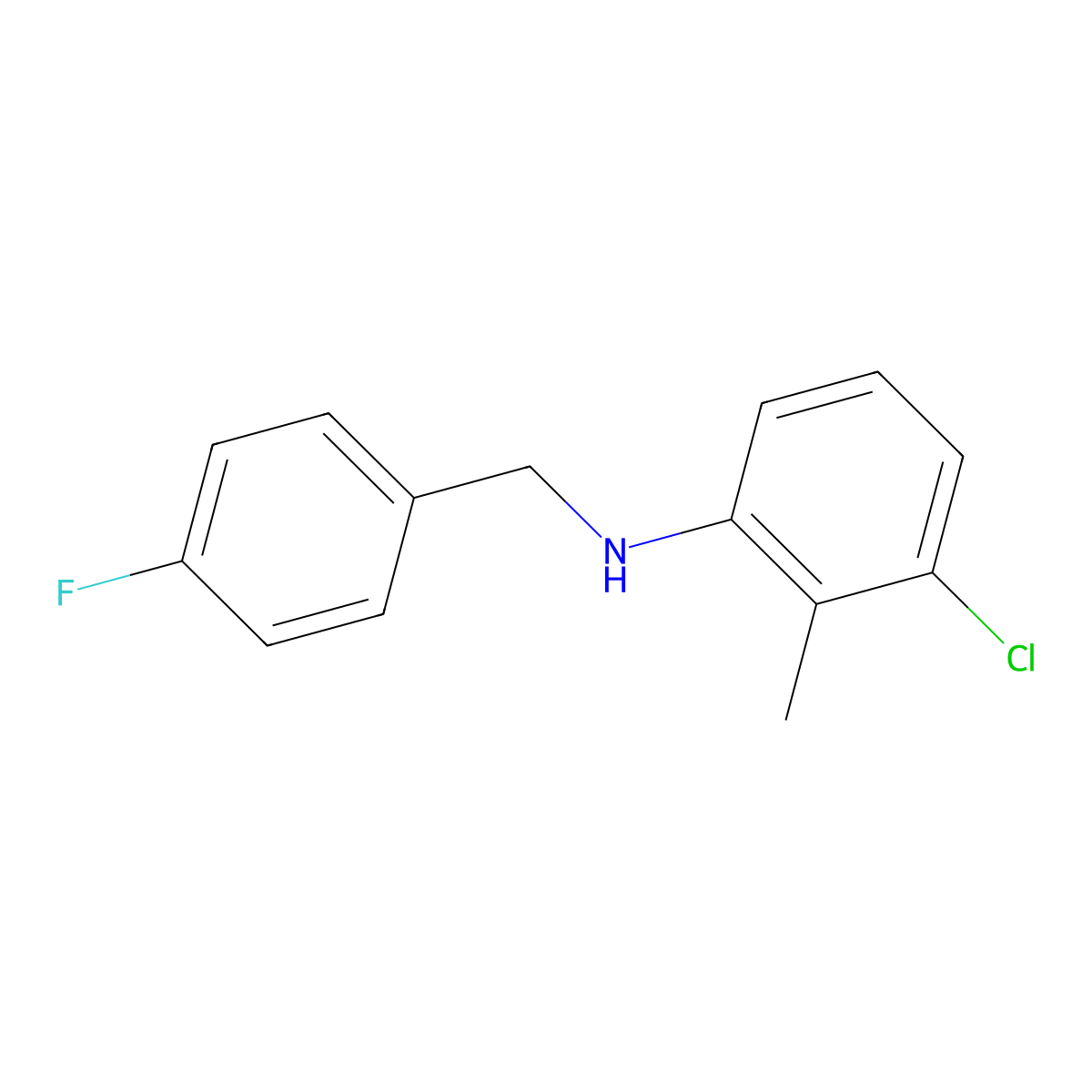 3-Chloro-N-(4-fluorobenzyl)-2-methylaniline molecular structure, CAS 356531-60-7