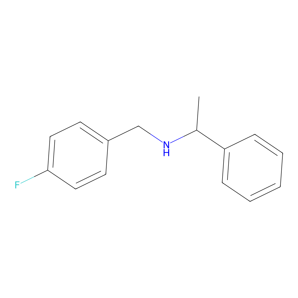 (4-Fluoro-benzyl)-(1-phenyl-ethyl)-amine molecular structure, CAS 356531-62-9