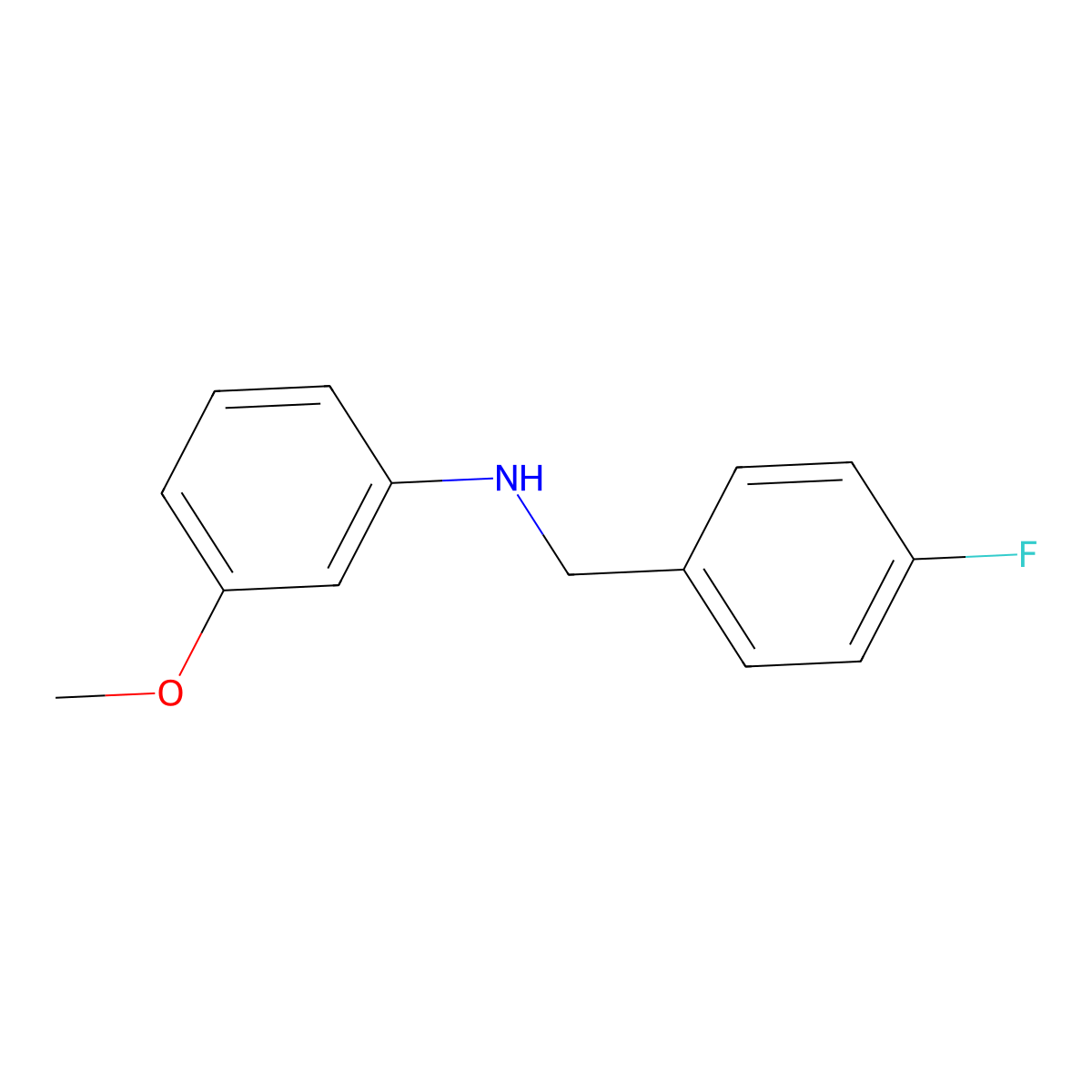 N-(4-Fluorobenzyl)-3-methoxyaniline molecular structure, CAS 356531-63-0