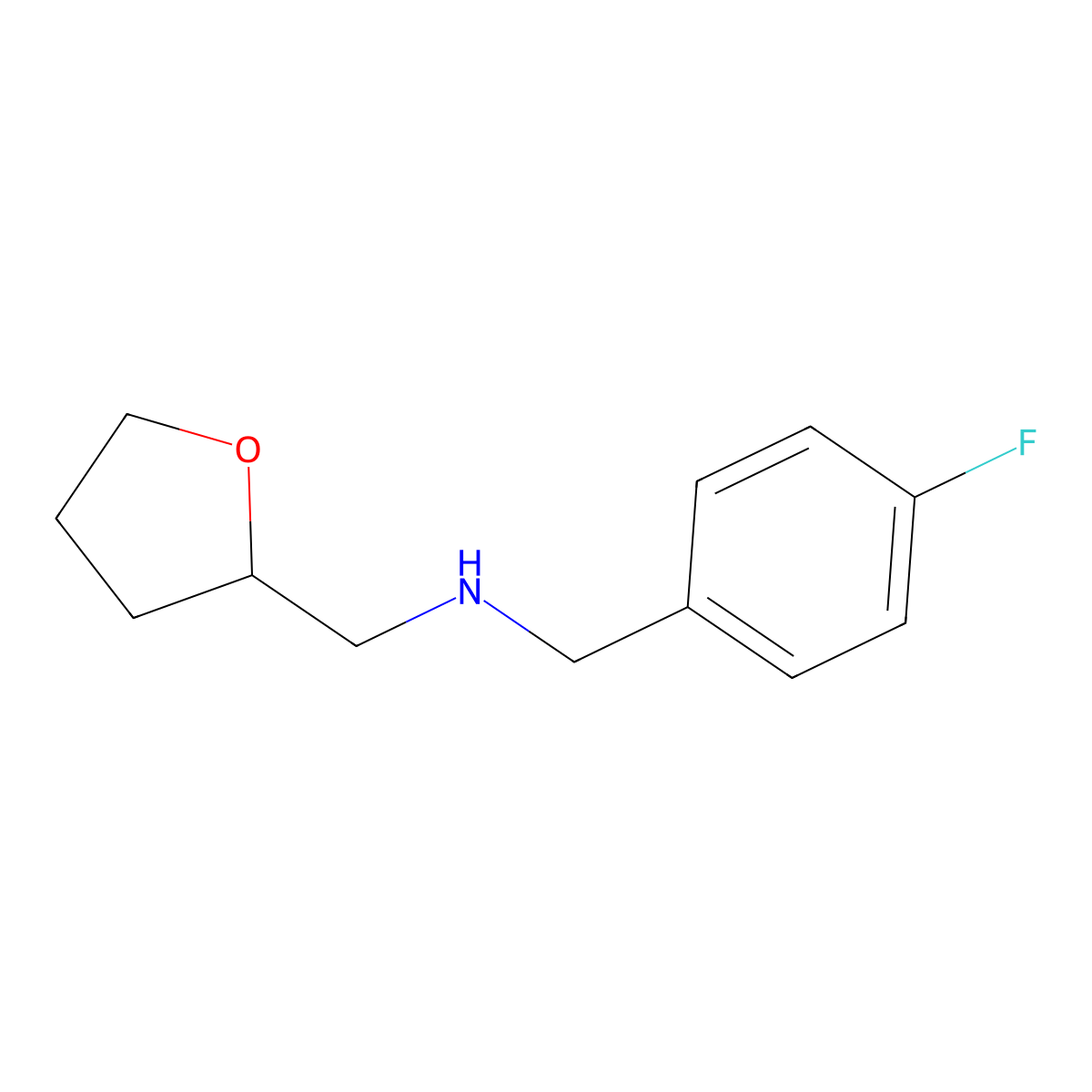 (4-Fluoro-benzyl)-(tetrahydro-furan-2-ylmethyl)-amine molecular structure, CAS 356531-65-2