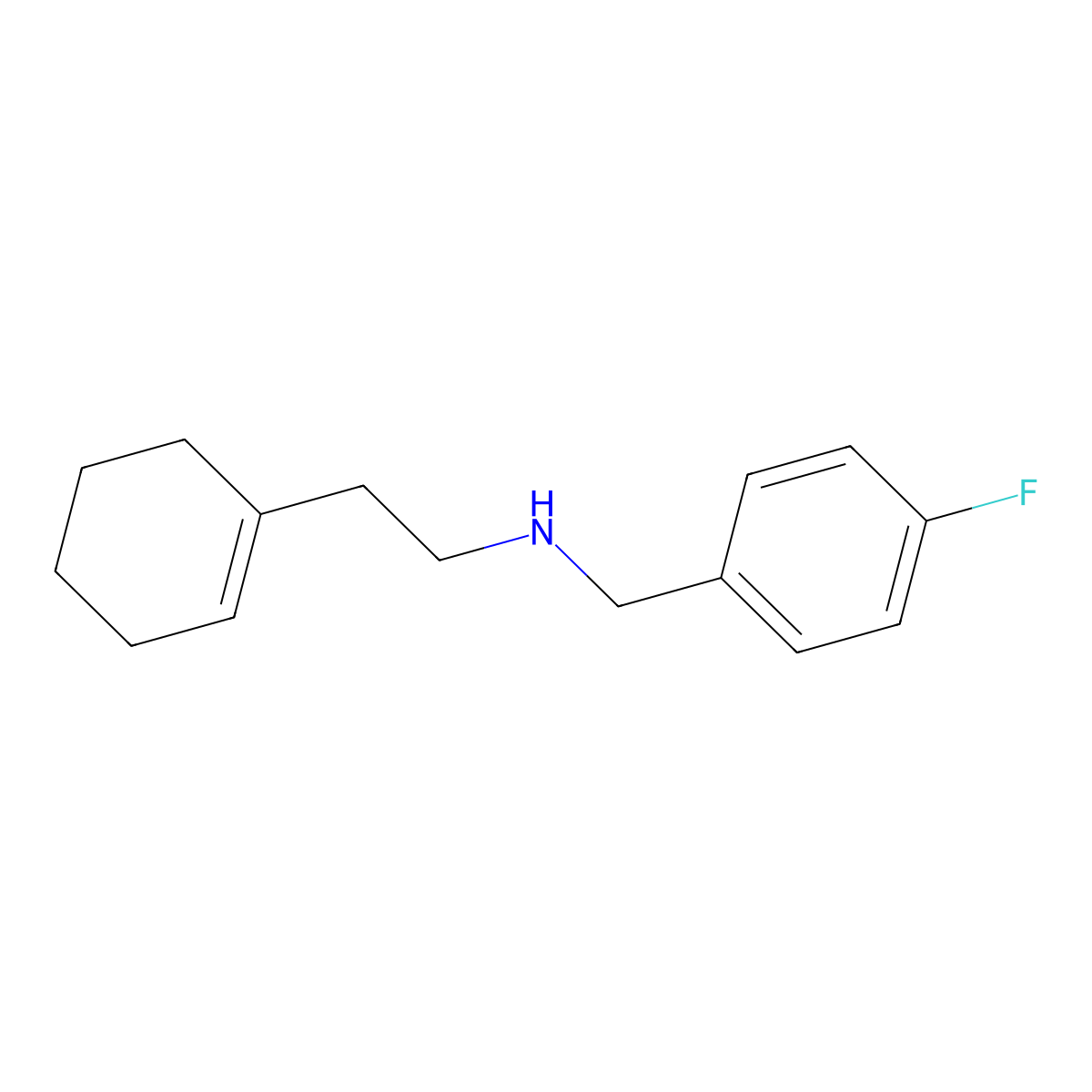 (2-Cyclohex-1-EN-1-ylethyl)(4-fluorobenzyl)amine molecular structure, CAS 356531-66-3