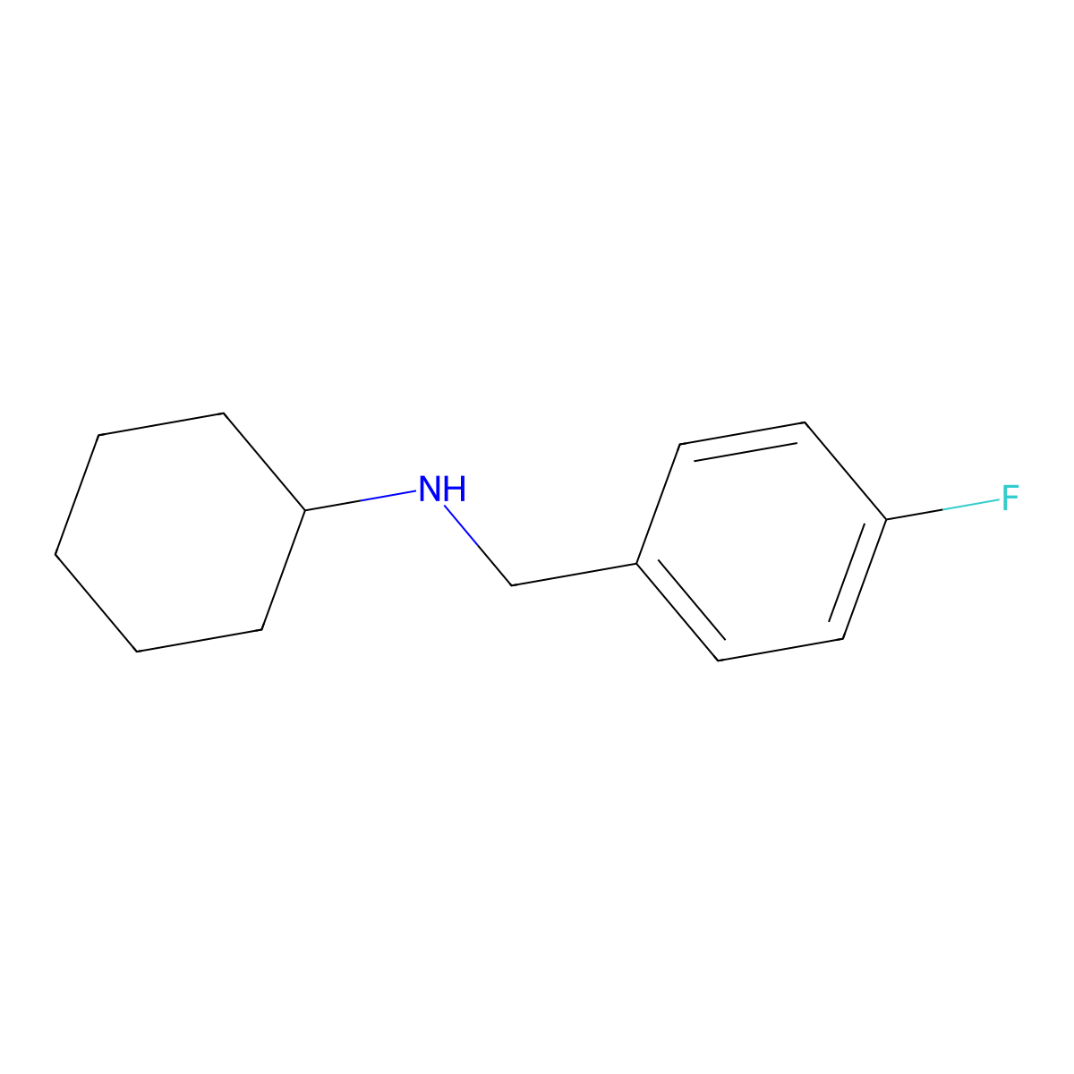 N-(4-fluorobenzyl)cyclohexanamine molecular structure, CAS 356531-67-4