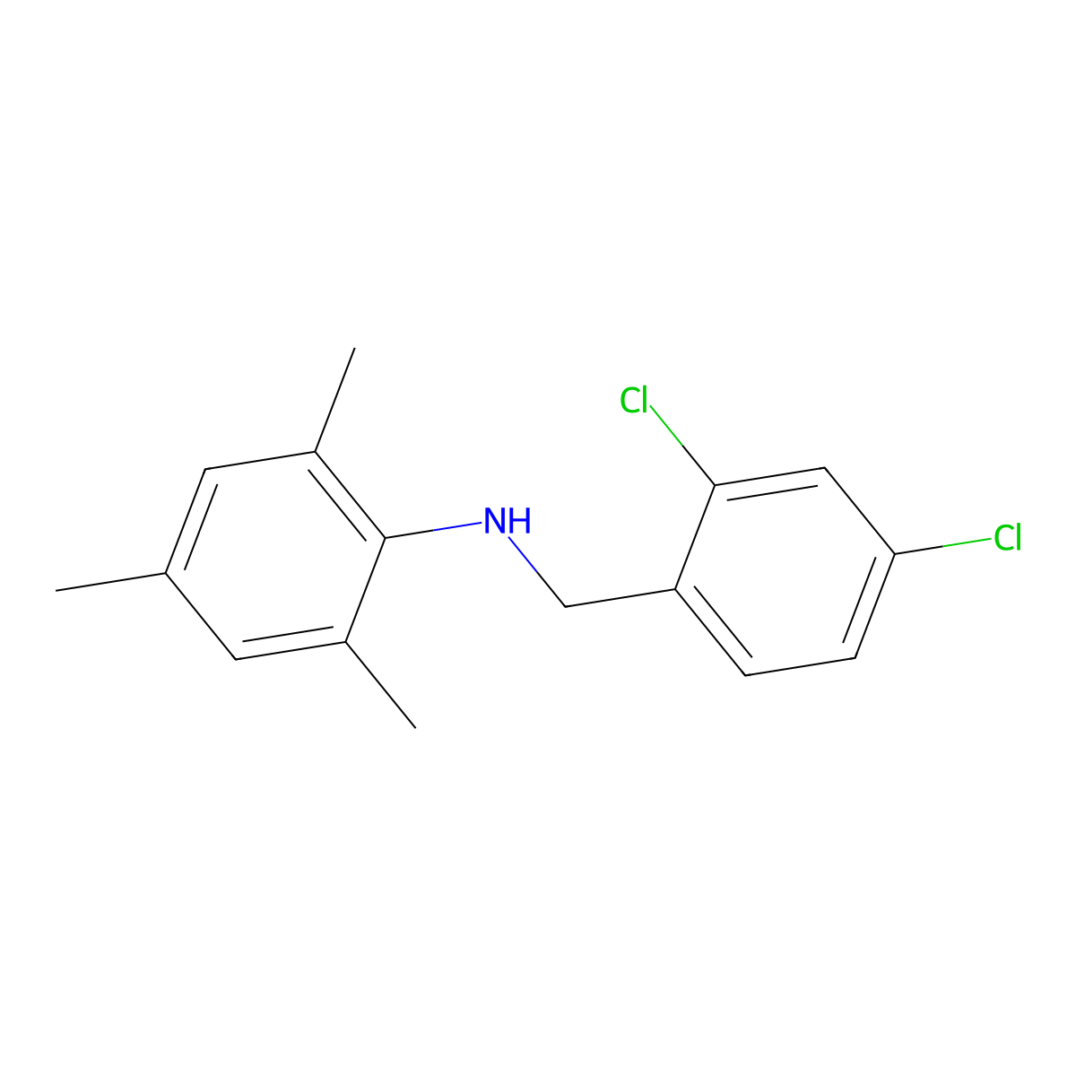 N-(2,4-Dichlorobenzyl)-2,4,6-trimethylaniline molecular structure, CAS 356531-80-1