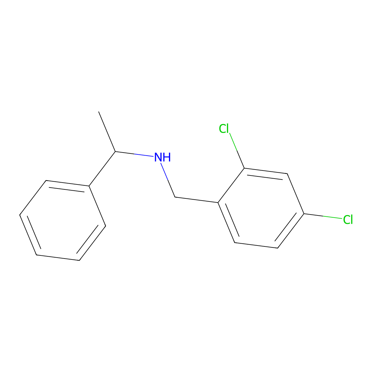 (2,4-Dichlorobenzyl)(1-phenylethyl)amine molecular structure, CAS 356531-87-8
