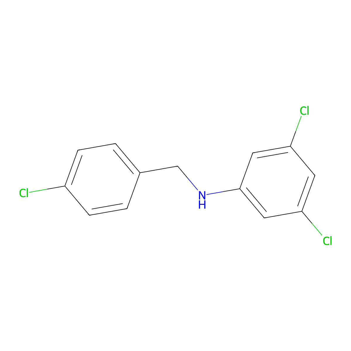 3,5-dichloro-N-(4-chlorobenzyl)aniline molecular structure, CAS 356532-16-6