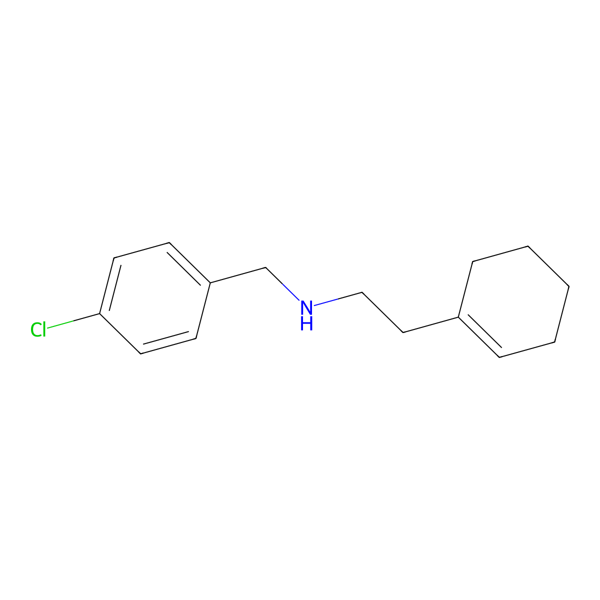 (4-Chlorobenzyl)(2-cyclohex-1-EN-1-ylethyl)amine molecular structure, CAS 356532-23-5