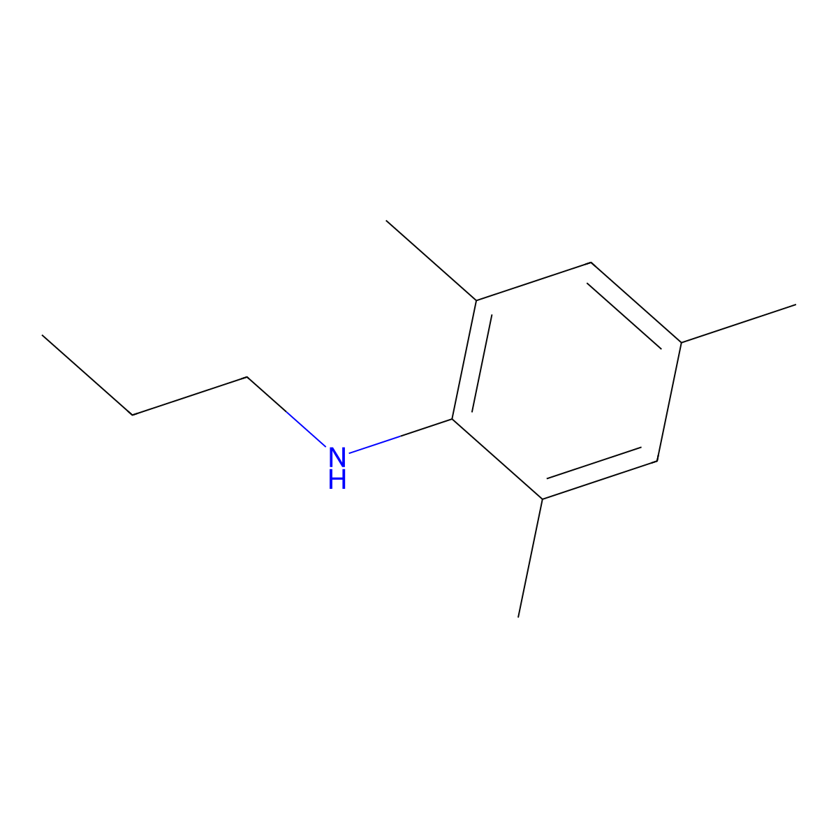 2,4,6-trimethyl-N-propylaniline molecular structure, CAS 356532-68-8