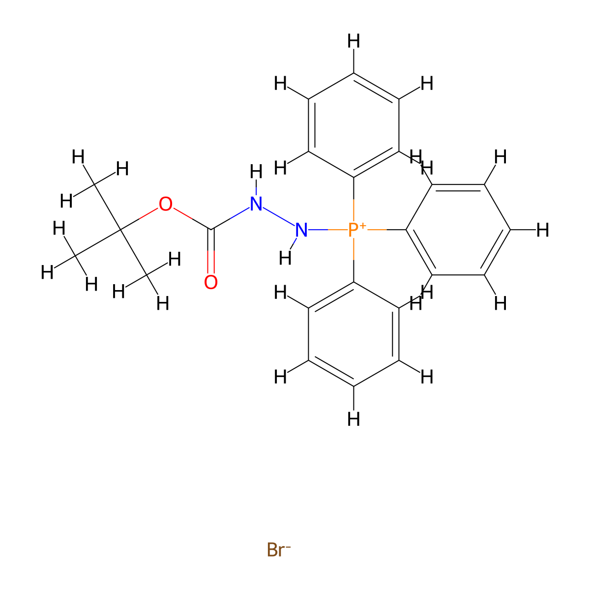 1-(T-Butyloxycarbonyl)-2-triphenylphosphoniumhydrazine bromide molecular structure, CAS 356534-53-7