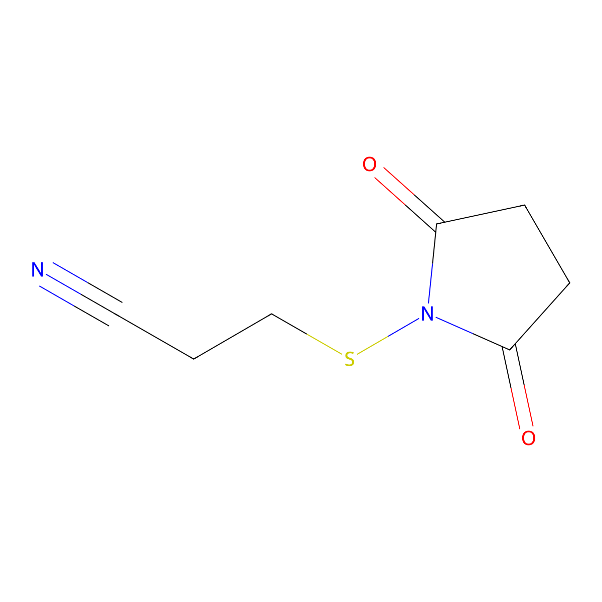 2,5-Pyrrolidinedione, 1-[(2-cyanoethyl)thio]- molecular structure, CAS 356535-36-9