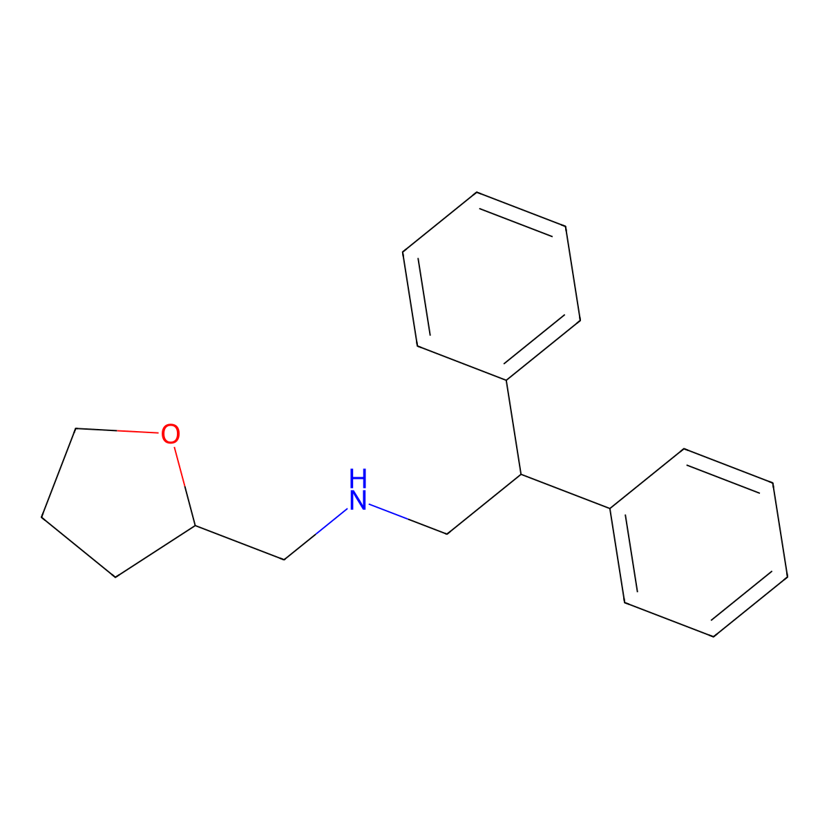 (2,2-Diphenyl-ethyl)-(tetrahydro-furan-2-ylmethyl)-amine molecular structure, CAS 356536-79-3