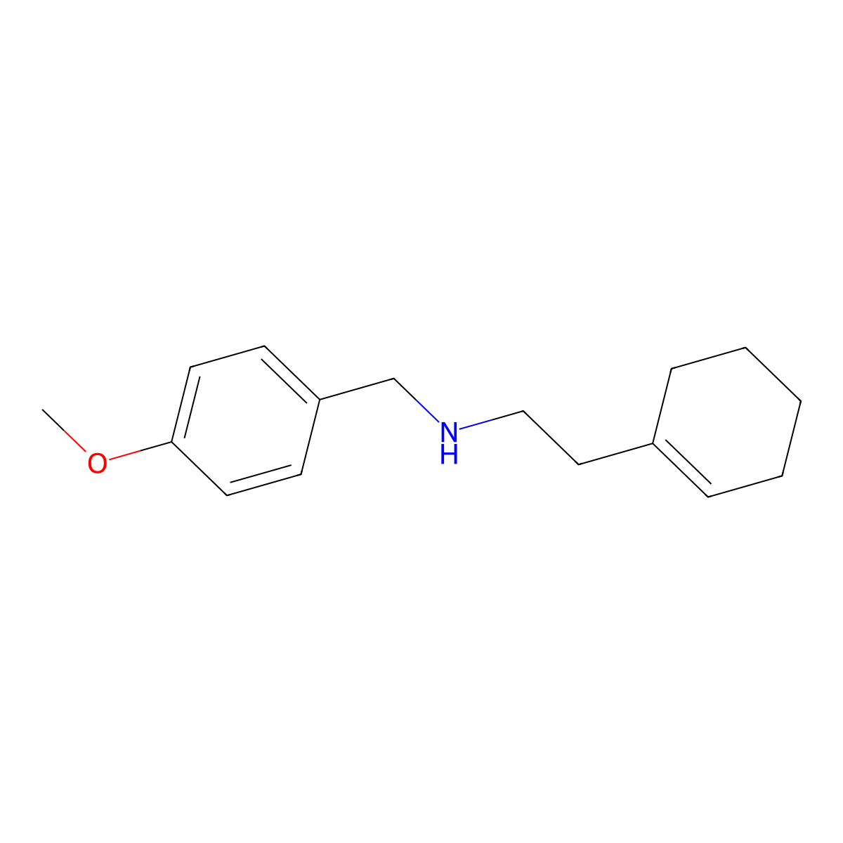 (2-Cyclohex-1-EN-1-ylethyl)(4-methoxybenzyl)amine molecular structure, CAS 356537-08-1