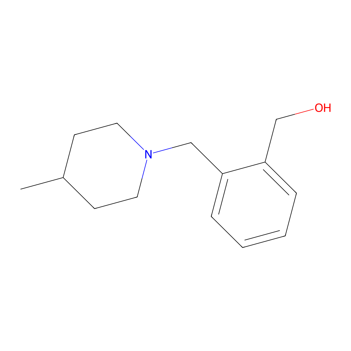 {2-[(4-Methylpiperidin-1-yl)methyl]phenyl}methanol molecular structure, CAS 356539-05-4