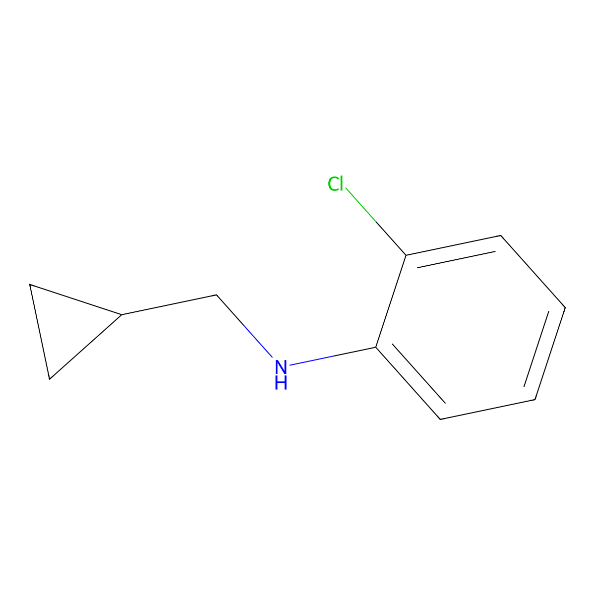 2-chloro-N-(cyclopropylmethyl)aniline molecular structure, CAS 356539-37-2