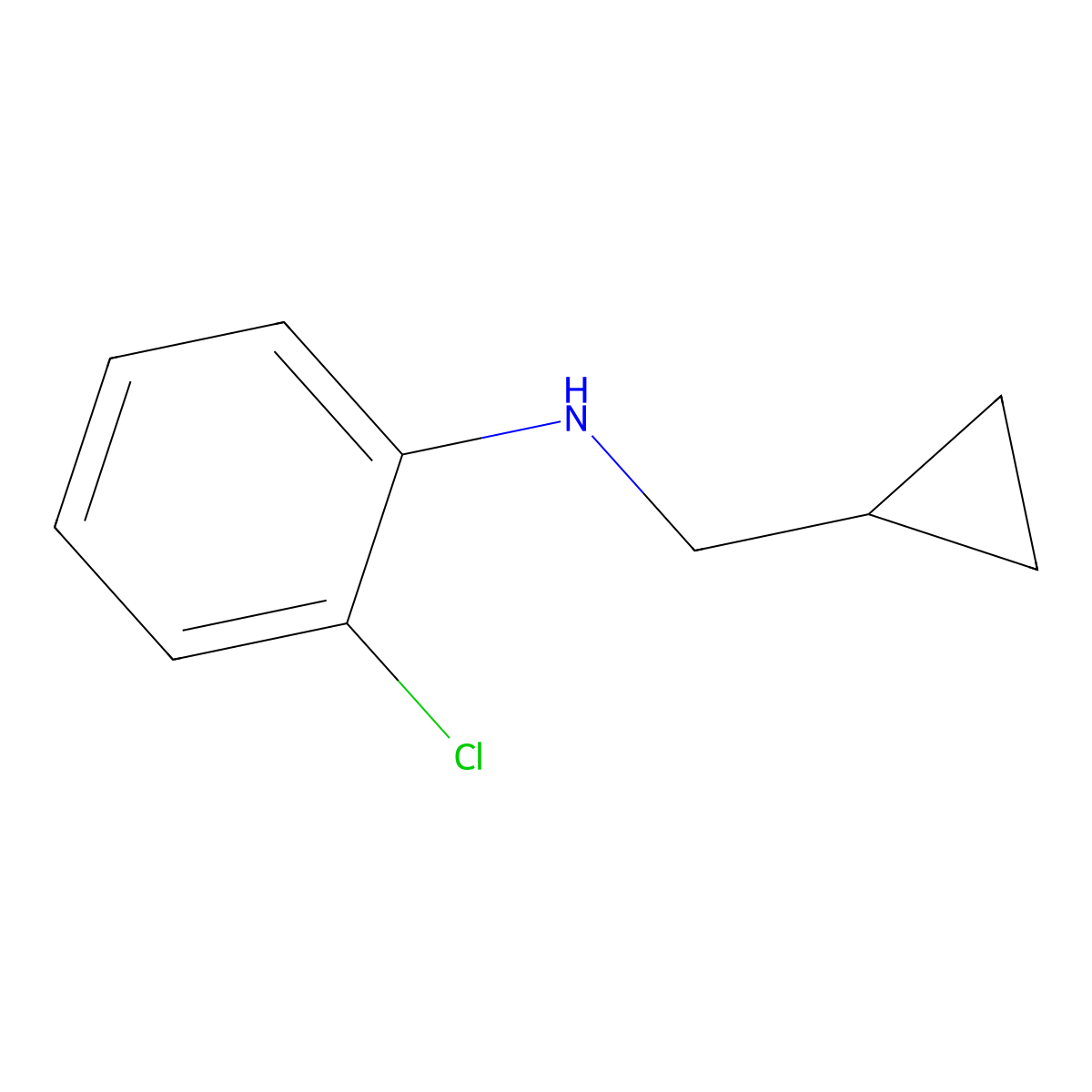 2-chloro-N-(cyclopropylmethyl)aniline molecular structure, CAS 356539-37-2