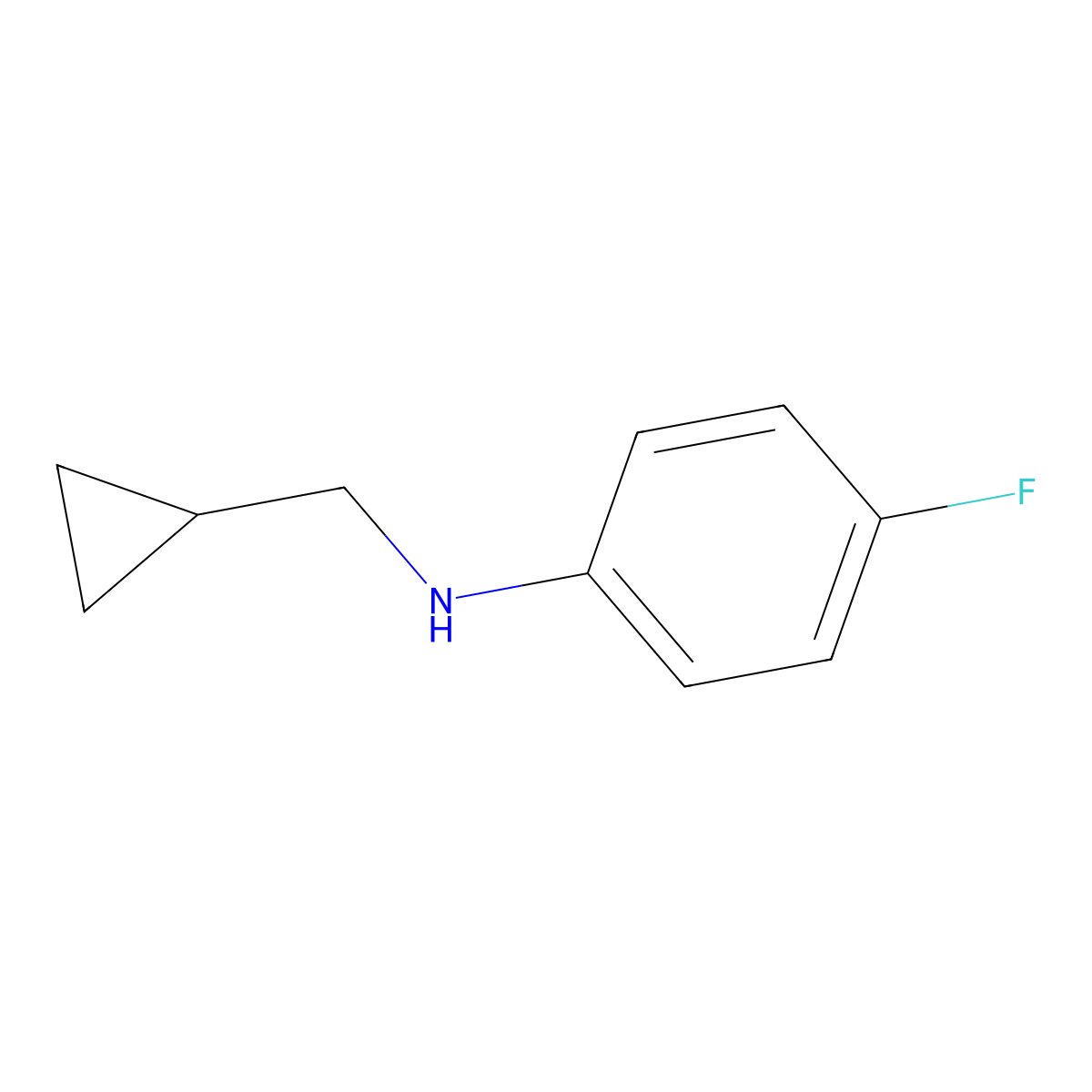 N-(cyclopropylmethyl)-4-fluoroaniline molecular structure, CAS 356539-43-0