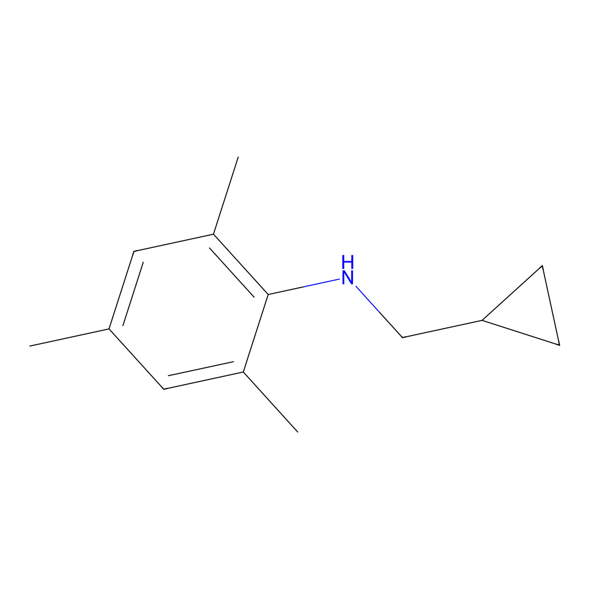 N-(cyclopropylmethyl)-2,4,6-trimethylaniline molecular structure, CAS 356539-47-4