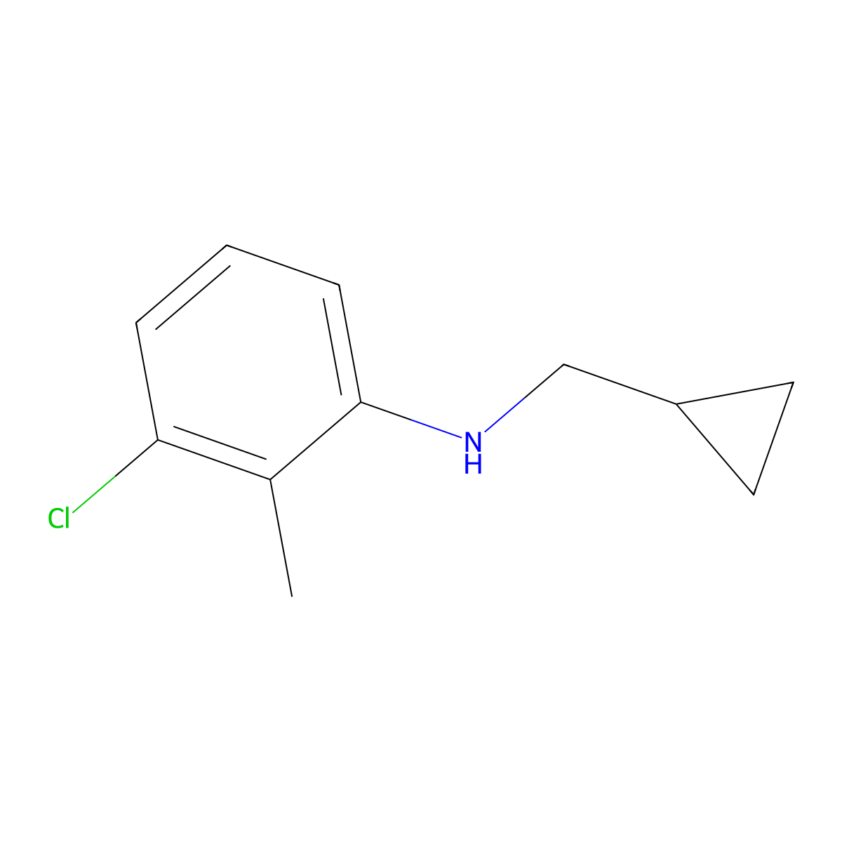 3-Chloro-N-(cyclopropylmethyl)-2-methylaniline molecular structure, CAS 356539-51-0