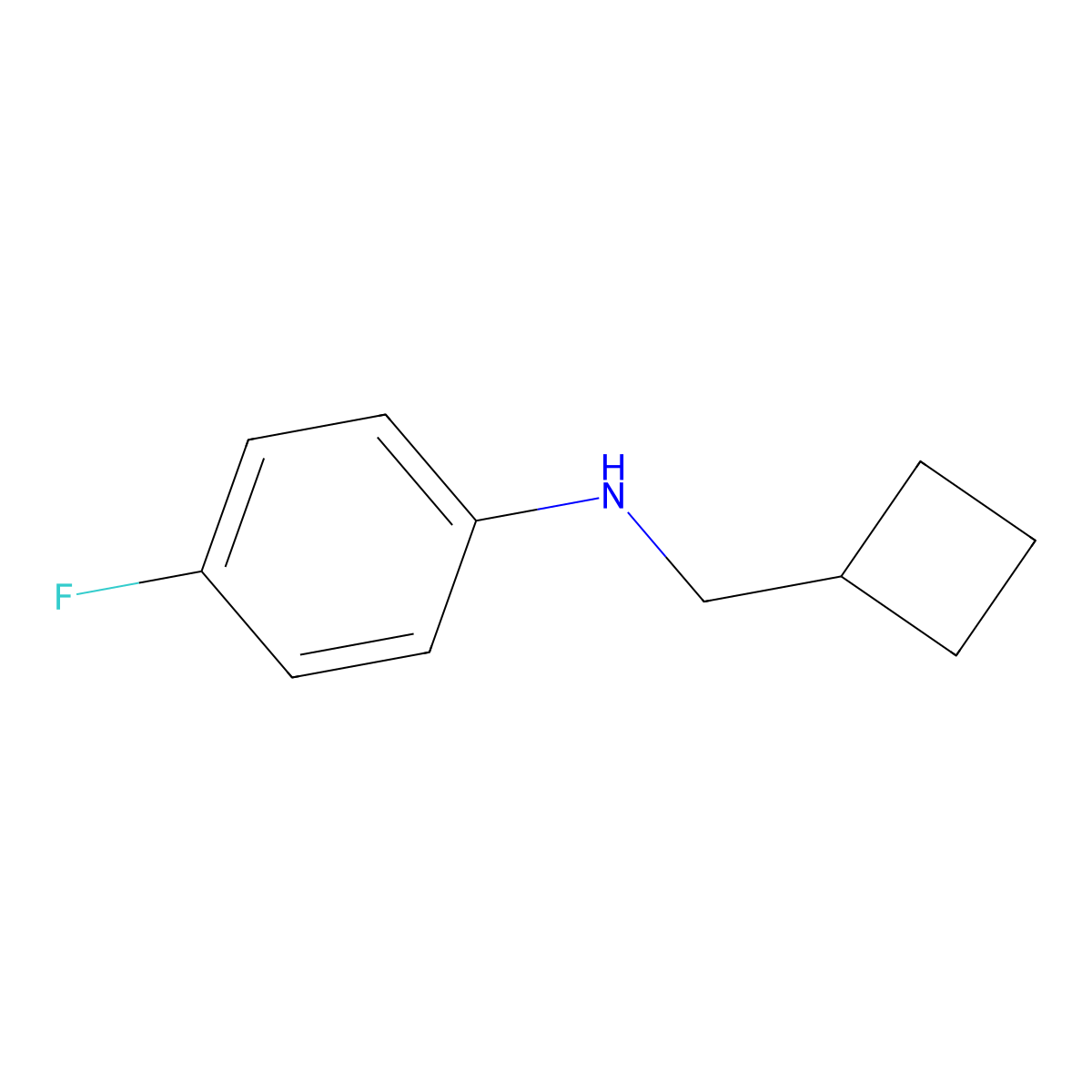 Cyclobutylmethyl-(4-fluoro-phenyl)-amine molecular structure, CAS 356539-70-3