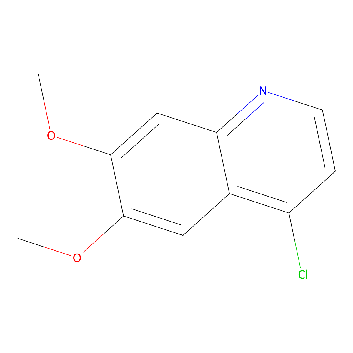 4-Chloro-6,7-dimethoxyquinoline molecular structure, CAS 35654-56-9