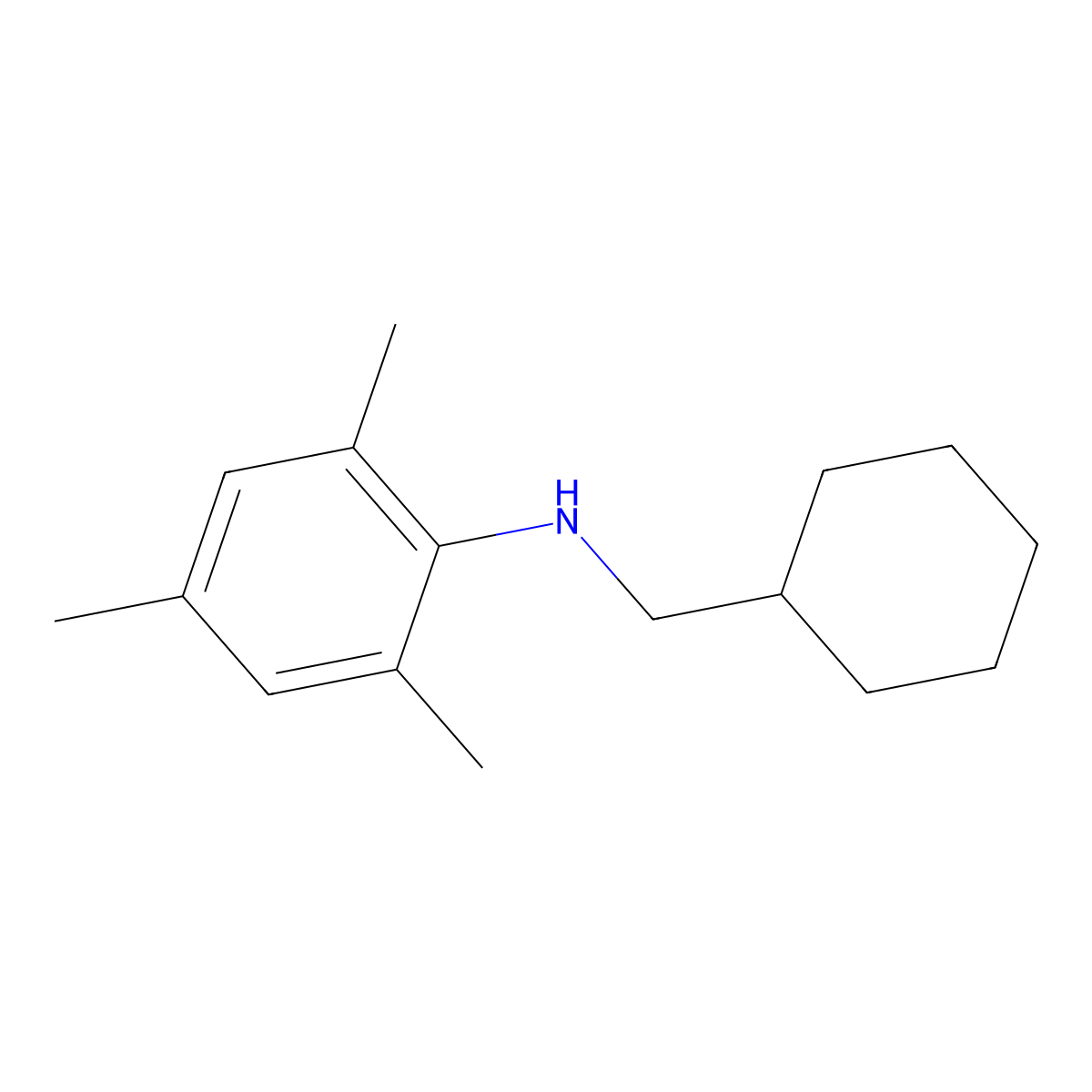 N-(Cyclohexylmethyl)-2,4,6-trimethylaniline molecular structure, CAS 356540-01-7