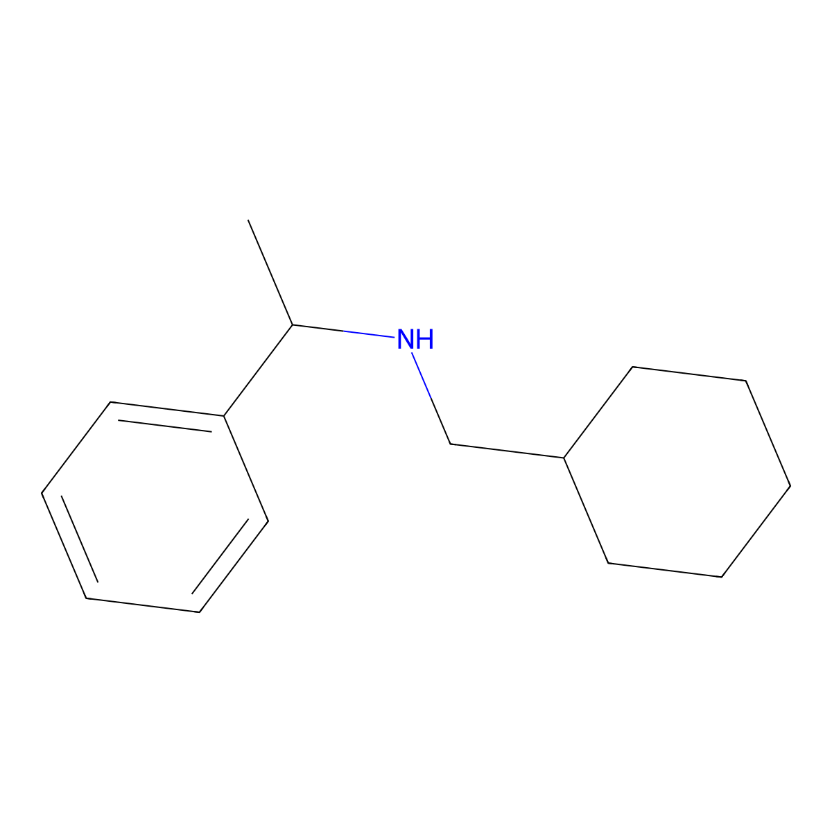N-(cyclohexylmethyl)-1-phenylethanamine molecular structure, CAS 356540-15-3