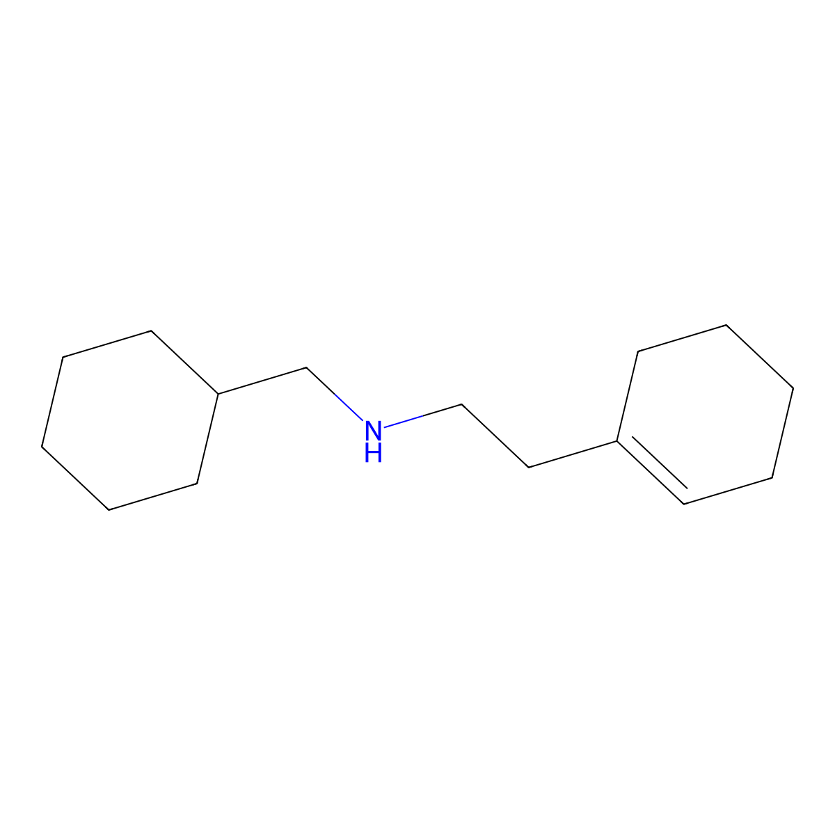 (2-Cyclohex-1-EN-1-ylethyl)(cyclohexylmethyl)amine molecular structure, CAS 356540-21-1