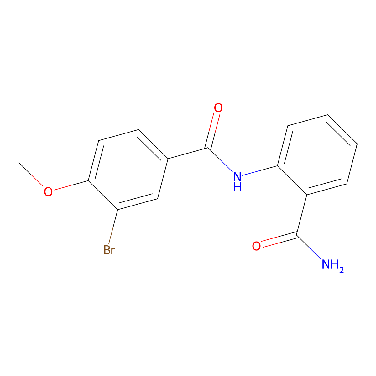 N-[2-(aminocarbonyl)phenyl]-3-bromo-4-methoxybenzamide molecular structure, CAS 356541-77-0