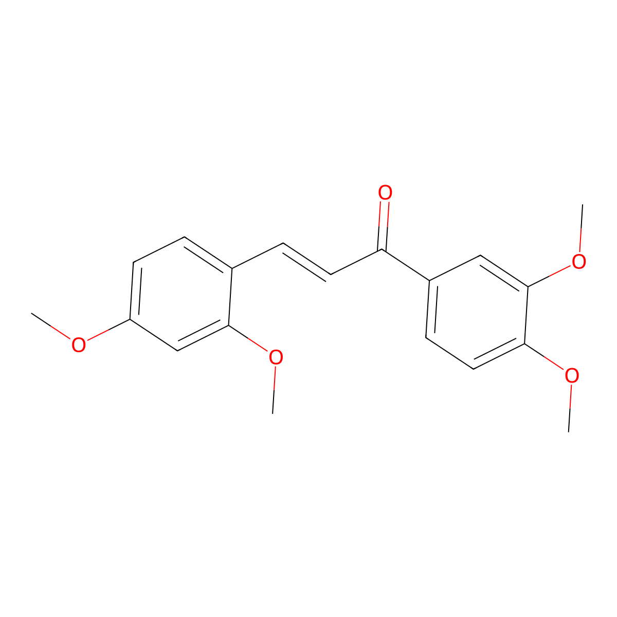 (E)-3-(2,4-dimethoxyphenyl)-1-(3,4-dimethoxyphenyl)prop-2-en-1-one molecular structure, CAS 356543-04-9