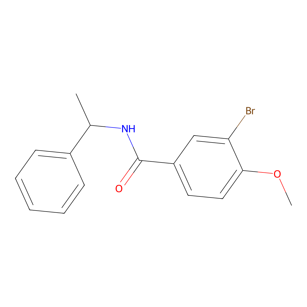3-bromo-4-methoxy-N-(1-phenylethyl)benzamide molecular structure, CAS 356550-28-2