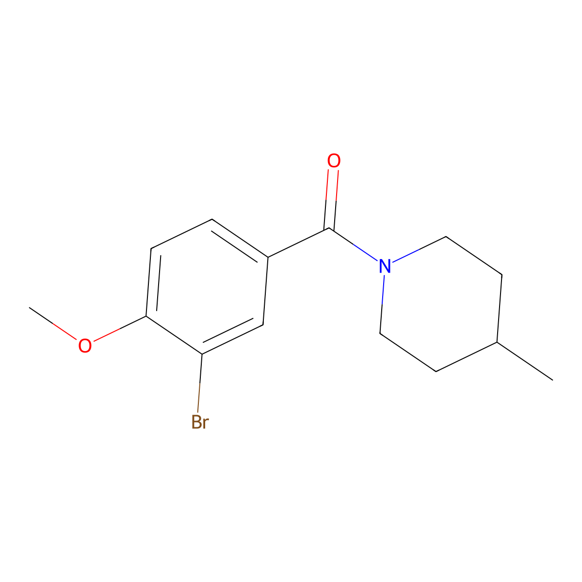 (3-Bromo-4-methoxyphenyl)(4-methylpiperidin-1-yl)methanone molecular structure, CAS 356550-34-0