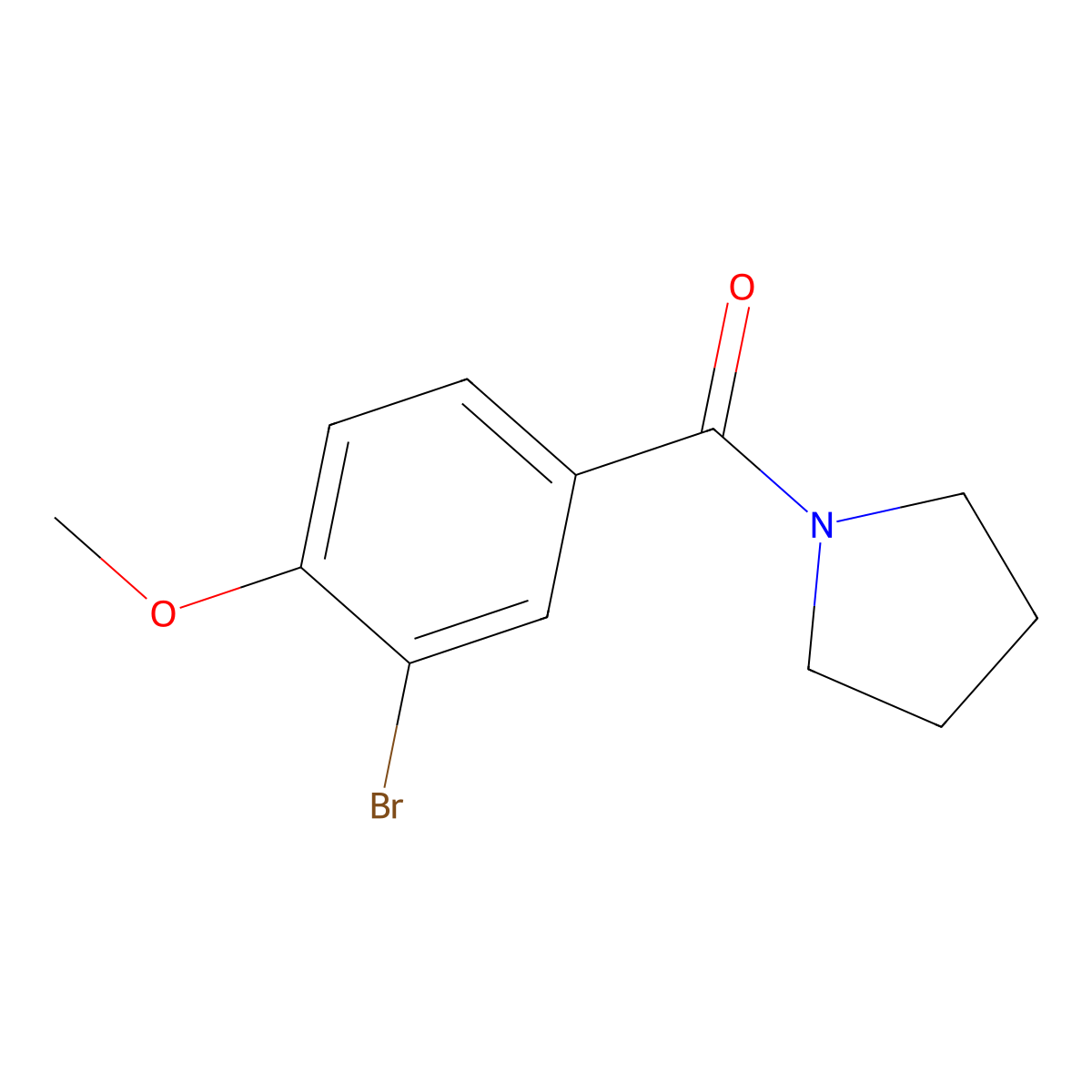 (3-Bromo-4-methoxyphenyl)-pyrrolidin-1-ylmethanone molecular structure, CAS 356550-35-1