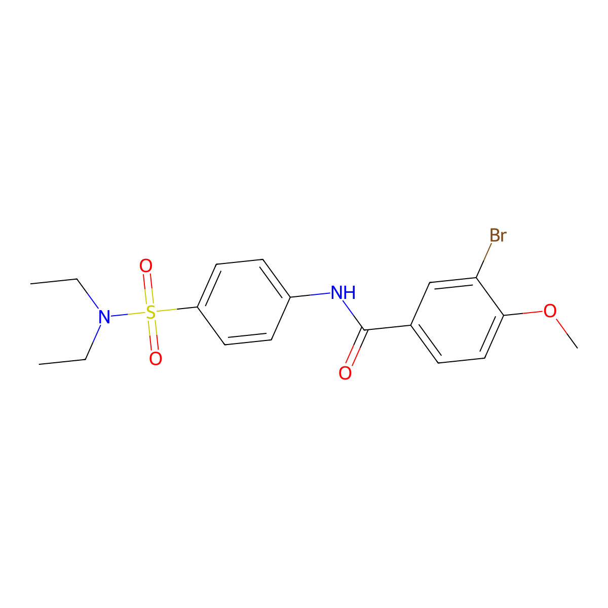 3-bromo-N-[4-(diethylsulfamoyl)phenyl]-4-methoxybenzamide molecular structure, CAS 356550-40-8