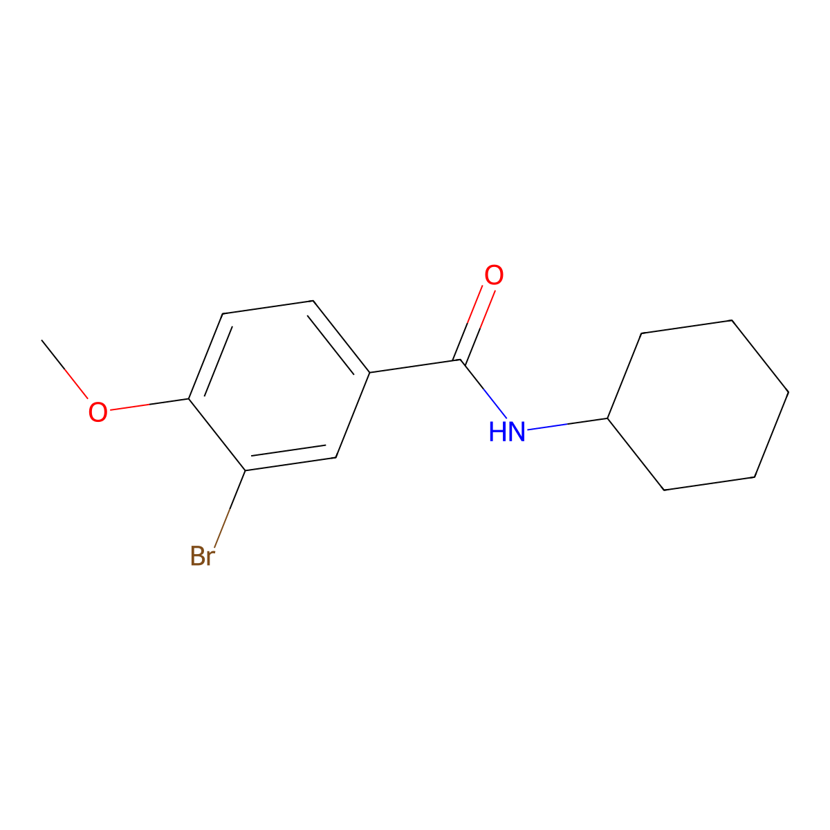 3-bromo-N-cyclohexyl-4-methoxybenzamide molecular structure, CAS 356550-41-9