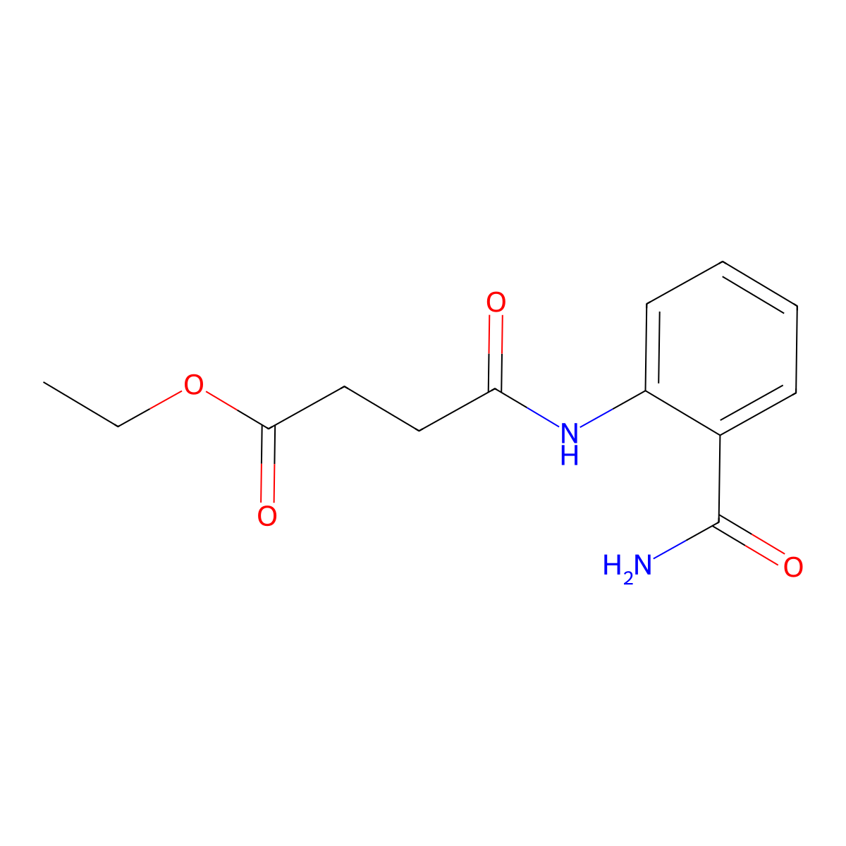 Ethyl 4-(2-carbamoylanilino)-4-oxobutanoate molecular structure, CAS 356550-64-6