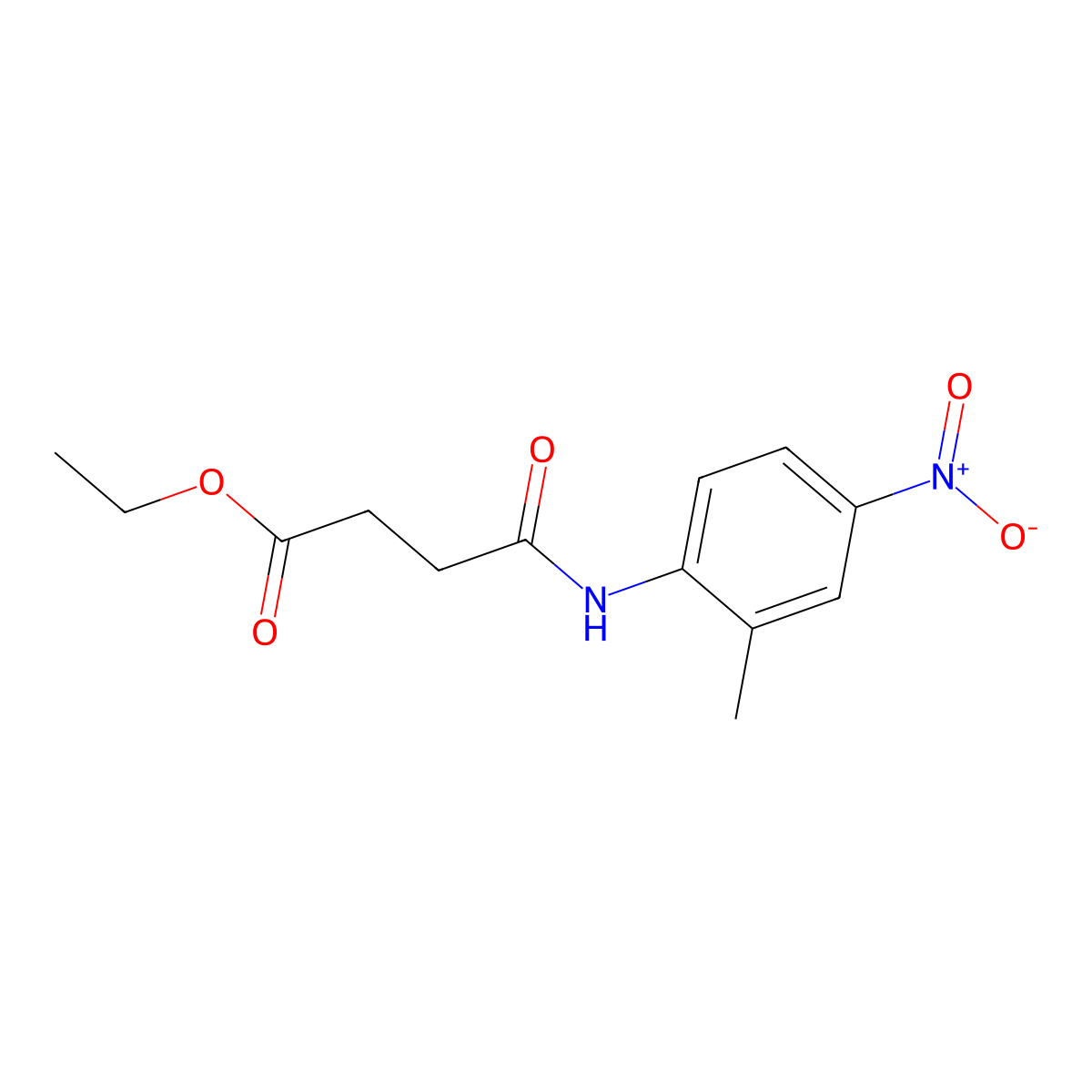 Ethyl 4-[(2-methyl-4-nitrophenyl)amino]-4-oxobutanoate molecular structure, CAS 356550-71-5