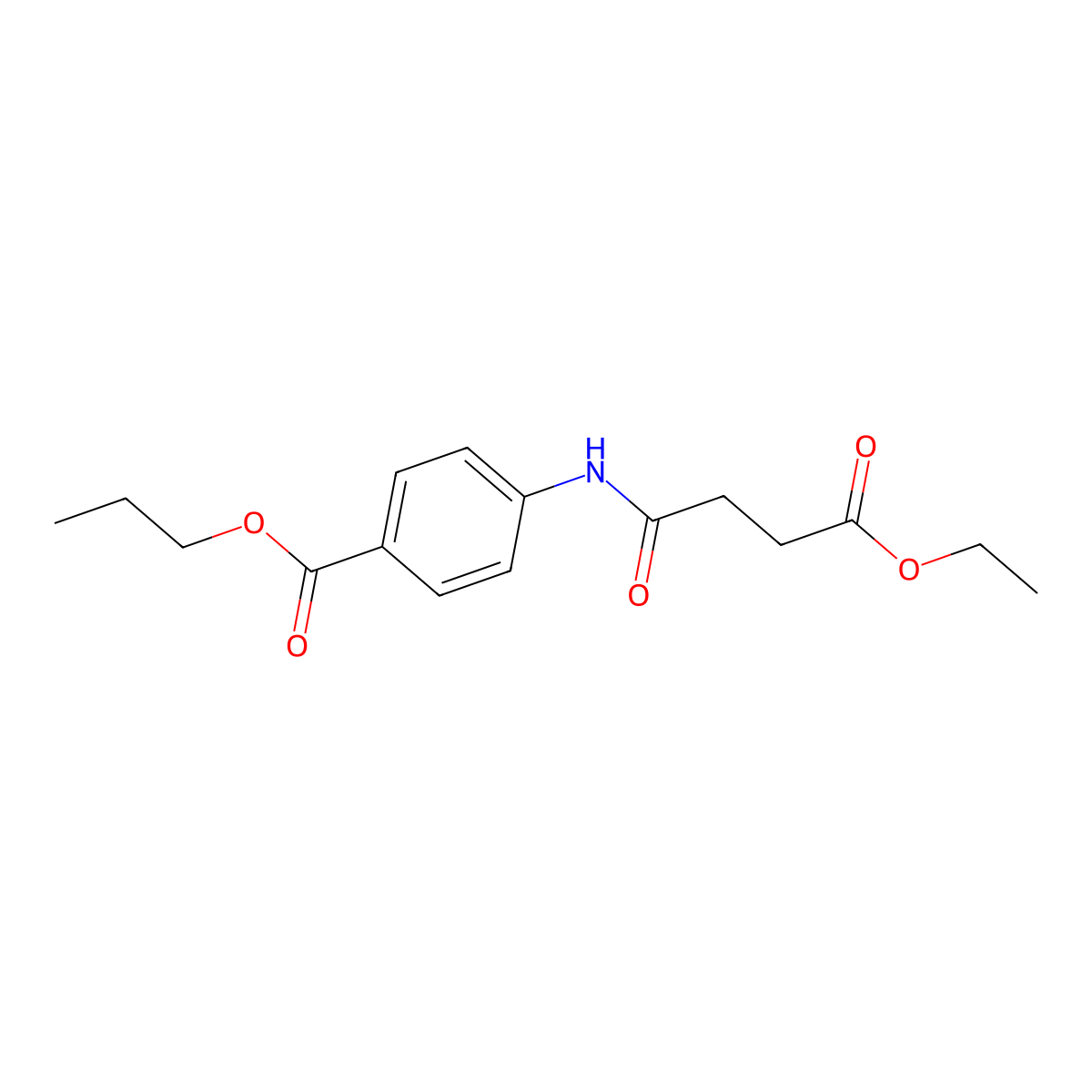 Propyl 4-[(4-ethoxy-4-oxobutanoyl)amino]benzoate molecular structure, CAS 356550-72-6